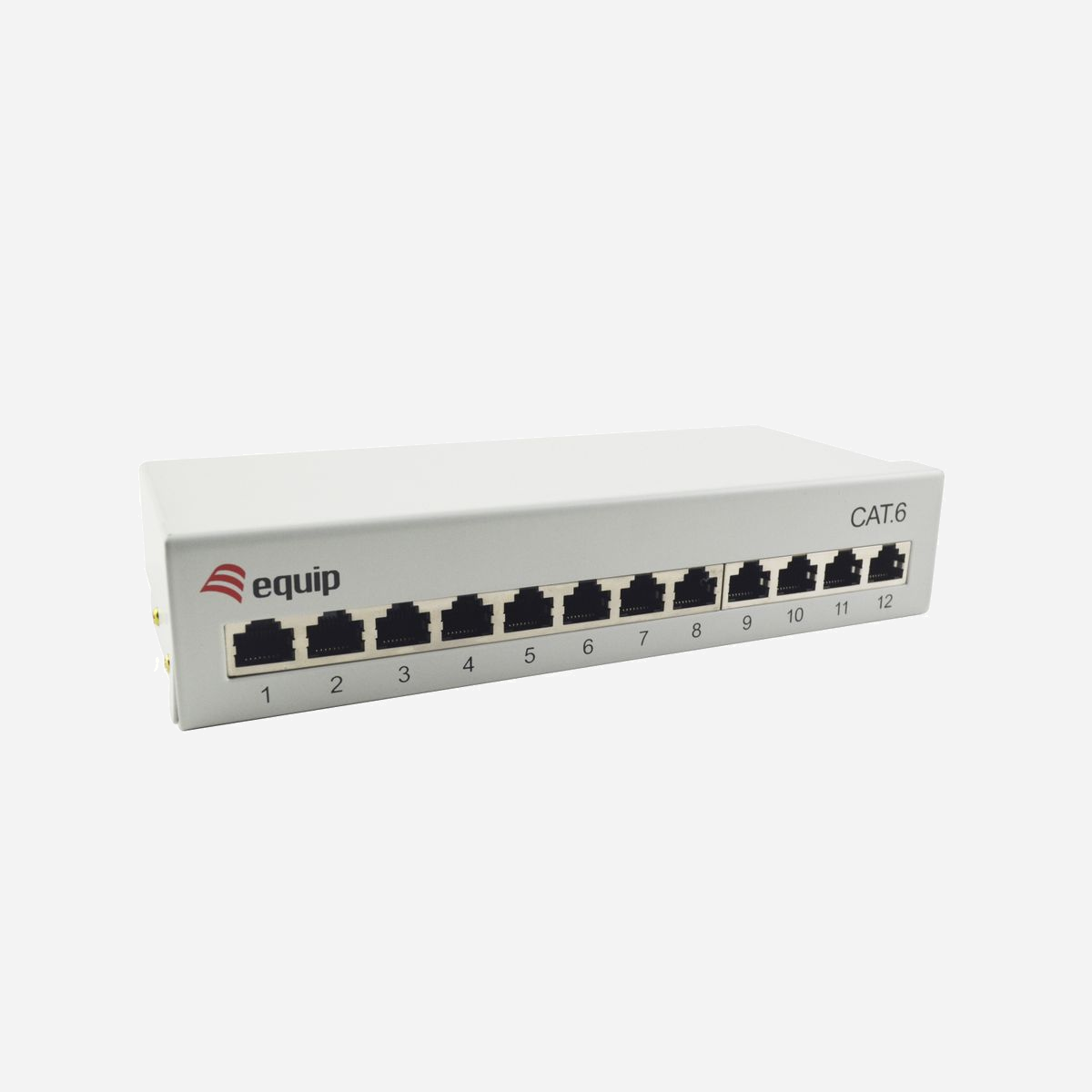 Equip 227363 Baie de Branchements 1U, 6 Ports RJ-45 Cat6 Gigabit Ethernet 10/100/1000Base-T(X), Acier, 130x44.5x212mm, RoHS - Equip 227363. Technologie de cablâge: 10/100/1000Base-T(X), Type d'interface Ethernet: Gigabit Ethernet, Débit de transfert des données maximum: 1000 Mbit/s. Couleur du produit: Blanc, Matériel: Acier, Capacité du rack: 1U. Certificats de conformité: RoHS. Largeur: 130 mm, Hauteur: 44,5 mm, Profondeur: 212 mm. Largeur du colis: 145 mm, Profondeur du colis: 55 mm, Hauteur du colis: 270 mm