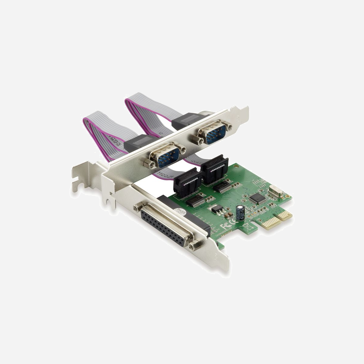 Conceptronic SPC01G : Carte PCIe 1.1 avec Interface Parallèle et RS-232, Taux de Transfert 2.5 Gbit/s, Ports EPP/ECP, Dimensions 59x1.6x78mm - Conceptronic SPC01G. Interface de l'hôte: PCIe, Interface de sortie: Parallèle, RS-232, Standard de carte d’extension: PCIe 1.1. Couleur du produit: Vert, Pays d'origine: Chine. Taux de transfert de données (max): 2,5 Gbit/s. Largeur: 59 mm, Profondeur: 1,6 mm, Hauteur: 78 mm. Largeur du colis: 140 mm, Profondeur du colis: 30 mm, Hauteur du colis: 165 mm
