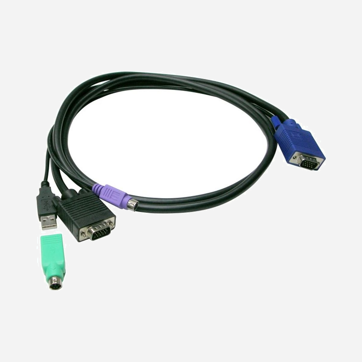 LevelOne ACC-3202 Câble KVM 3m Noir - Connecteurs PS/2 Clavier, USB/PS/2 Souris, VGA Vidéo - Compatible KVM-3208/3216 - Mâle/Mâle - LevelOne ACC-3202. Longueur de câble: 3 m, Port clavier: PS/2, Port souris: USB, PS/2. Poids: 366 g, Largeur du colis: 65 mm, Profondeur du colis: 50 mm. Pays d'origine: Taïwan, Casiers principaux (externes) par palette (air): 48 pièce(s), Longueur brute de la palette: 94 cm