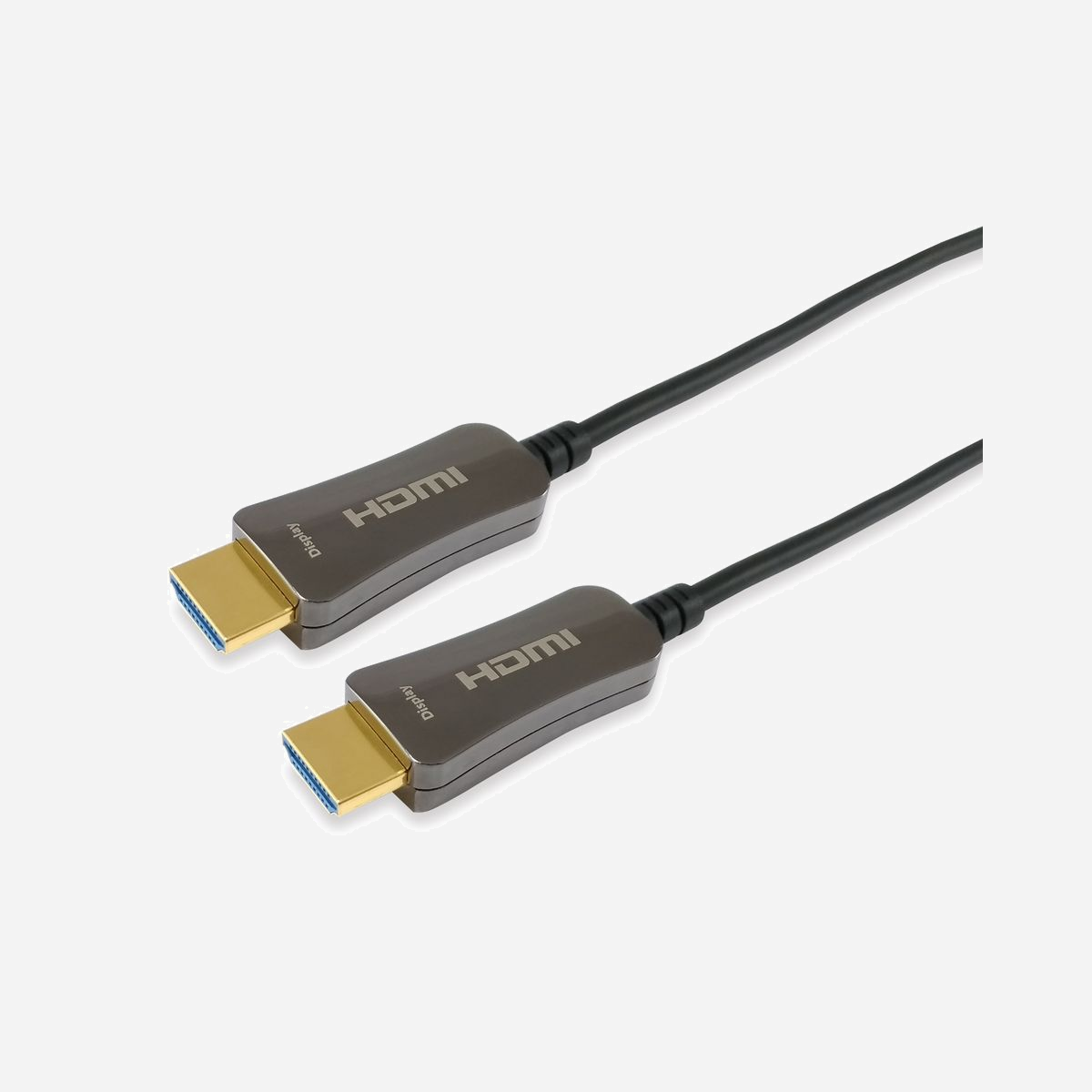 Equip 119431 Câble Optique Actif HDMI 2.0 50m, 4K/60Hz, HDCP 2.2, 18Gbps, Connecteurs Plaqué Or, Câble Cuivre/Fibre, Noir - Le câble optique actif (AOC) de la série 11943x d'Equip est une technologie de câblage qui accepte les mêmes entrées électriques qu'un câble en cuivre traditionnel, mais qui utilise la fibre optique entre les connecteurs pour étendre les signaux HDMI sans perte ni latence. Notre câble hybride est composé de fibres optiques et de fils de cuivre. Les signaux TMDS à haute vitesse sont transmis par les fibres optiques multimodes, tandis que les signaux de contrôle à basse fréquence sont transmis par les fils de cuivre. La gamme de fils optiques actifs vous permet d'atteindre une distance de 100 m sans perte de qualité du signal ni nécessité d'une alimentation électrique séparée.<br>