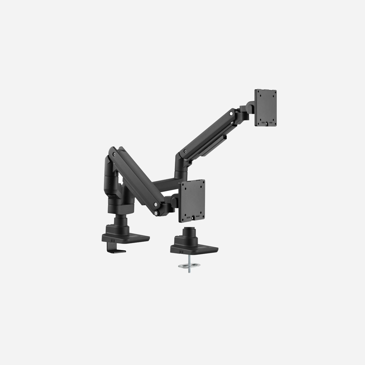 Equip Support Bureau Double Écran 17-35" (43.2-88.9cm) 40kg Max VESA 75x75/100x100 Inclinaison ±20-50° Pivot ±90° Rotation 360° Noir - "Le support de bureau Equip 650182 17""-35"" pour double écran est une solution robuste et polyvalente pour l'organisation et l'optimisation de votre espace de travail. Ce support robuste est spécialement conçu pour supporter des moniteurs doubles de 17 à 35 pouces, ce qui en fait un choix idéal pour les utilisateurs qui ont besoin de durabilité et de stabilité pour des configurations à double affichage plus importantes.<br><br>De construction robuste, le support de bureau pour double écran garantit une stabilité et un soutien sûrs pour les écrans de poids différents. La conception à double bras permet un mouvement indépendant de chaque moniteur, ce qui offre une grande souplesse de positionnement et permet des arrangements ergonomiques optimaux. Que vous soyez un professionnel multitâche utilisant plusieurs applications ou un joueur à la recherche d'une expérience immersive avec deux moniteurs, ce support répond à une grande variété de besoins."<br>