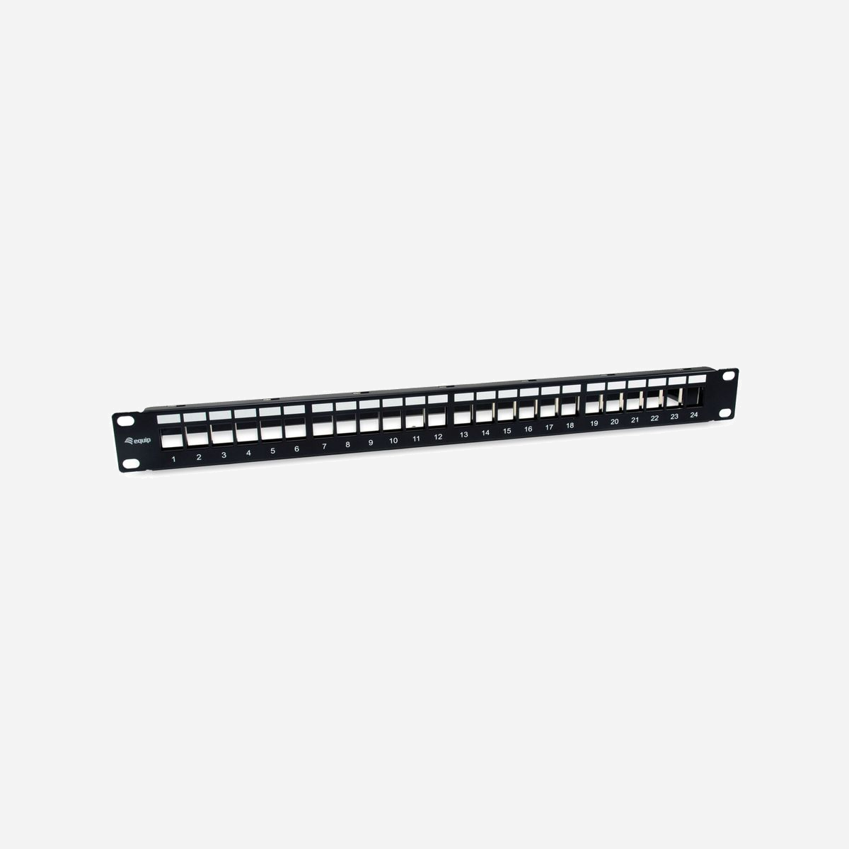 Equip 769327 Baie de Branchements 1U 24 Ports Keystone Métal Noir Montage Rack 19" (482.6mm x 91.5mm x 44.2mm) Conforme RoHS - Equip 769327. Connecteur(s): Keystone. Couleur du produit: Noir, Matériel: Métal, Montage: Montage de rack. Certificats de conformité: RoHS. Largeur: 482,6 mm, Hauteur: 91,5 mm, Profondeur: 44,2 mm. Quantité: 1 pièce(s)