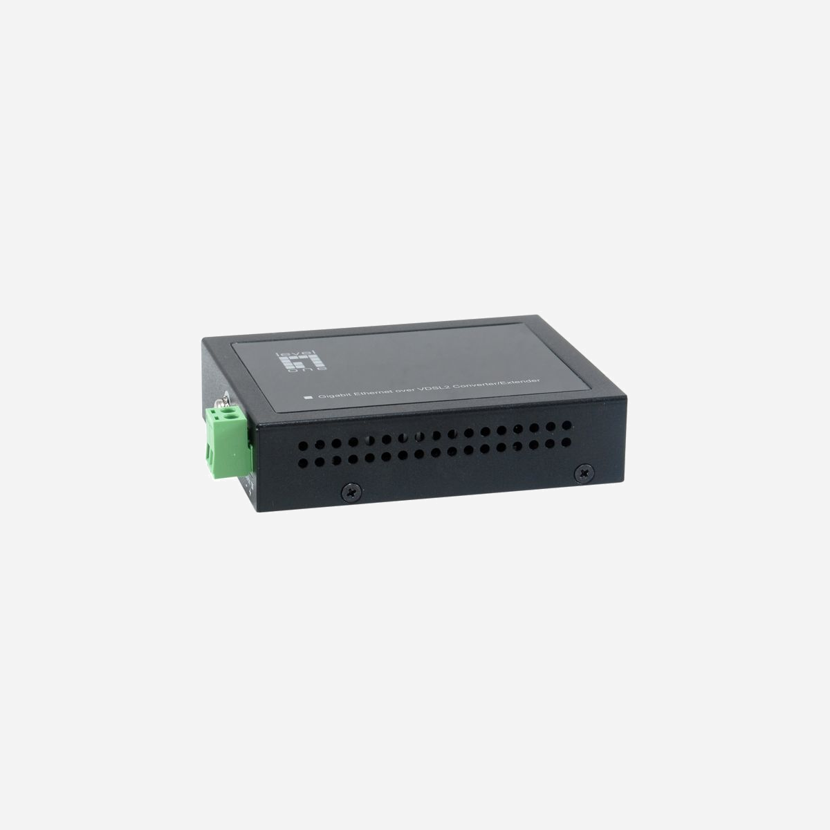 LevelOne VDS-2201 Convertisseur de Média Réseau Gigabit Ethernet, 1 port RJ-45, Distance 3000m, PoE, Boîtier Métal, Alimentation 12-24V, Normes IEEE 802.3/u/z - LevelOne VDS-2201. Débit de transfert des données maximum: 1000 Mbit/s, Standards réseau: IEEE 802.3, IEEE 802.3u, IEEE 802.3z, Type d'interface Ethernet: Fast Ethernet, Gigabit Ethernet. Distance de transfert maximale: 3000 m. Couleur du produit: Noir, Matériau du boîtier/corps: Métal. Technologie de connectivité: Avec fil. Tension de sortie: 12 - 24 V, Consommation électrique typique: 4,5 W