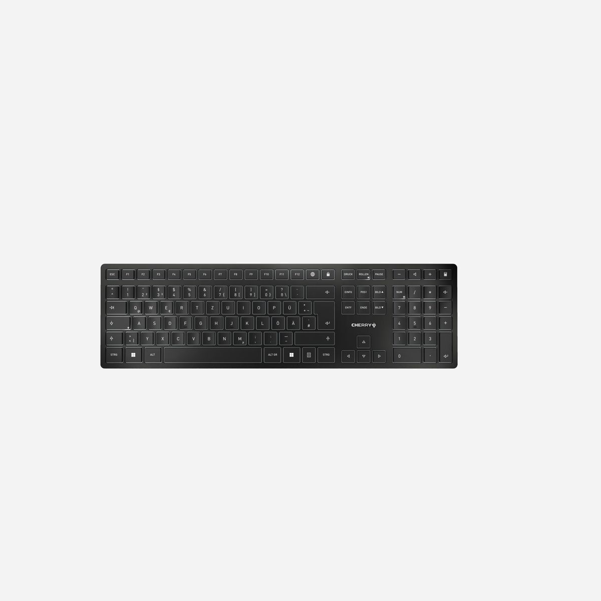 CHERRY KW 9100 SLIM Clavier Universel RF sans fil + Bluetooth, QWERTZ Allemand, Cherry SX, Noir, Batterie 650mAh, Portée 10m - Le CHERRY KW 9100 SLIM n'est pas seulement très esthétique, il offre aussi de nombreux extras, une technologie de pointe et une qualité de fabrication irréprochable.<br>