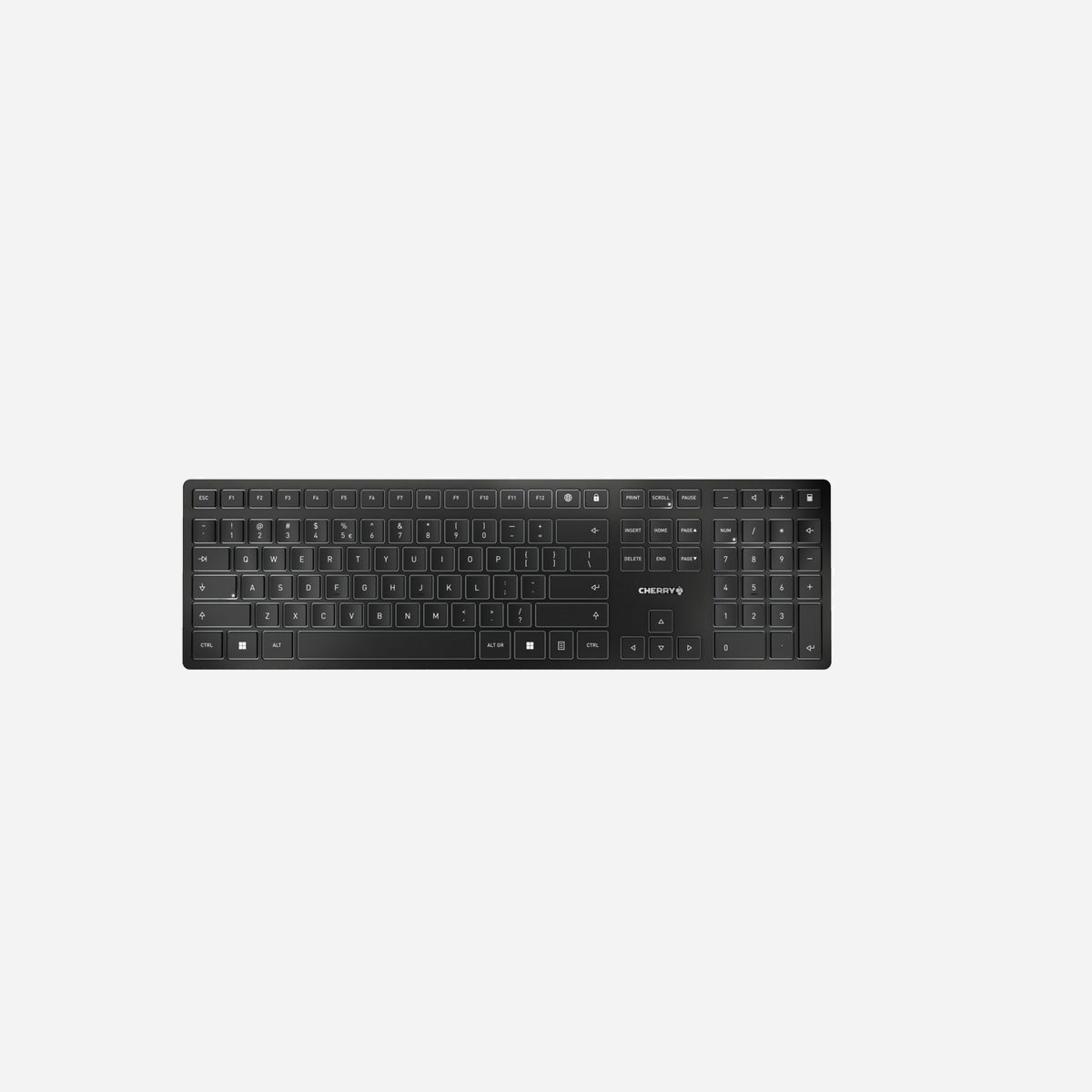 CHERRY KW 9100 SLIM Clavier sans fil RF + Bluetooth QWERTY Anglais Noir - Cherry SX, 107 touches, Batterie 650mAh, Portée 10m, Nano Récepteur - Le CHERRY KW 9100 SLIM n'est pas seulement très esthétique, il offre aussi de nombreux extras, une technologie de pointe et une qualité de fabrication irréprochable.<br>