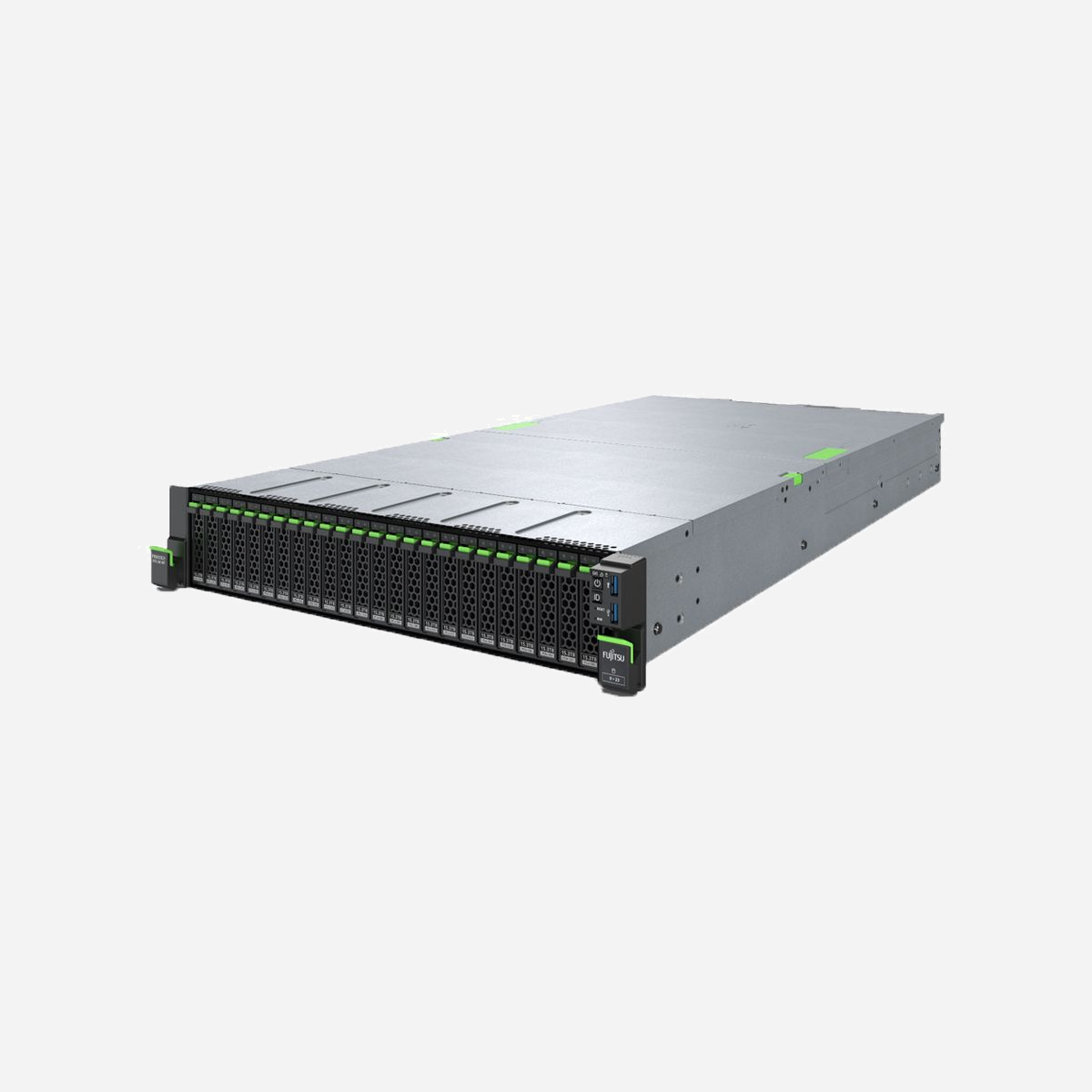 Fujitsu PRIMERGY RX2540 M7 Serveur Rack (2U) Intel Xeon Silver 4410T 2.7GHz 32Go DDR5-4800 0Go 2.5" Double Alimentation 900W - Fujitsu PRIMERGY RX2540 M7. Famille de processeur: Intel® Xeon® Silver, Fréquence du processeur: 2,7 GHz, Modèle de processeur: 4410T. Mémoire interne: 32 Go, Type de mémoire interne: DDR5-SDRAM, Configuration de la mémoire (fente x taille): 1 x 32 Go. Capacité totale de stockage: 0 Go, Taille du disque dur: 2.5". Ethernet/LAN. Alimentation d'énergie: 900 W, Alimentation redondante (RPS). Type de châssis: Rack (2 U)