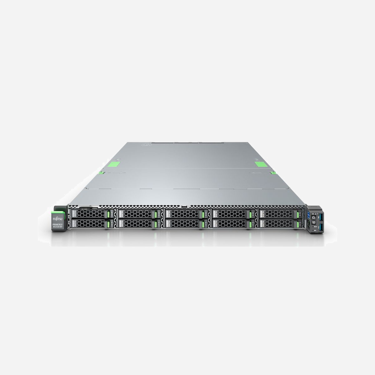 Fujitsu PRIMERGY RX2530 M7 Serveur Rack 1U, Intel Xeon Silver 4510 2.4GHz, 32Go DDR5 4800MHz, Sans Stockage, Double Alimentation 900W, FreeDOS - Fujitsu PRIMERGY RX2530 M7. Famille de processeur: Intel® Xeon® Silver, Fréquence du processeur: 2,4 GHz, Modèle de processeur: 4510. Mémoire interne: 32 Go, Type de mémoire interne: DDR5-SDRAM, Configuration de la mémoire (fente x taille): 1 x 32 Go. Capacité totale de stockage: 0 Go, Taille du disque dur: 2.5". Ethernet/LAN. Alimentation d'énergie: 900 W, Alimentation redondante (RPS). Type de châssis: Rack (1 U)