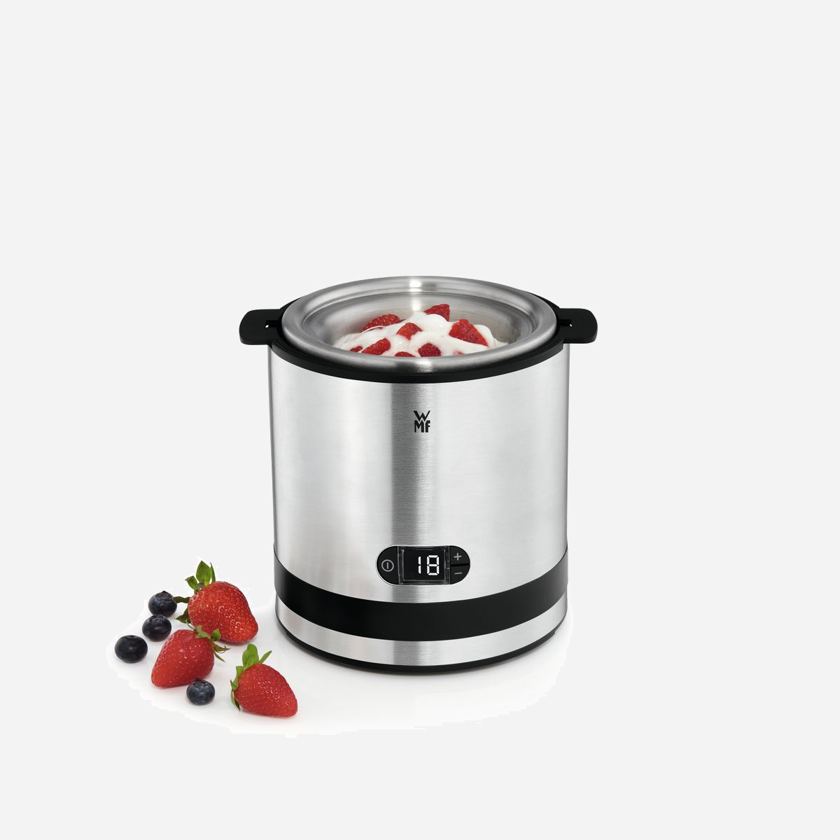 WMF 04.1645.0011 Machine à Desserts Glacés 0,3L Chrome 12W - Yaourt Glacé et Sorbets - Écran Intégré, Cuve Amovible - 220-240V/50-60Hz - WMF 0416450011. Capacité du bol: 0,3 L, Nombre de bols: 1 bols, Couleur du produit: Chrome. Puissance: 12 W, Tension d'entrée AC: 220-240 V, Fréquence d'entrée AC: 50 - 60 Hz. Dimensions du colis (LxPxH): 372 x 209 x 194 mm