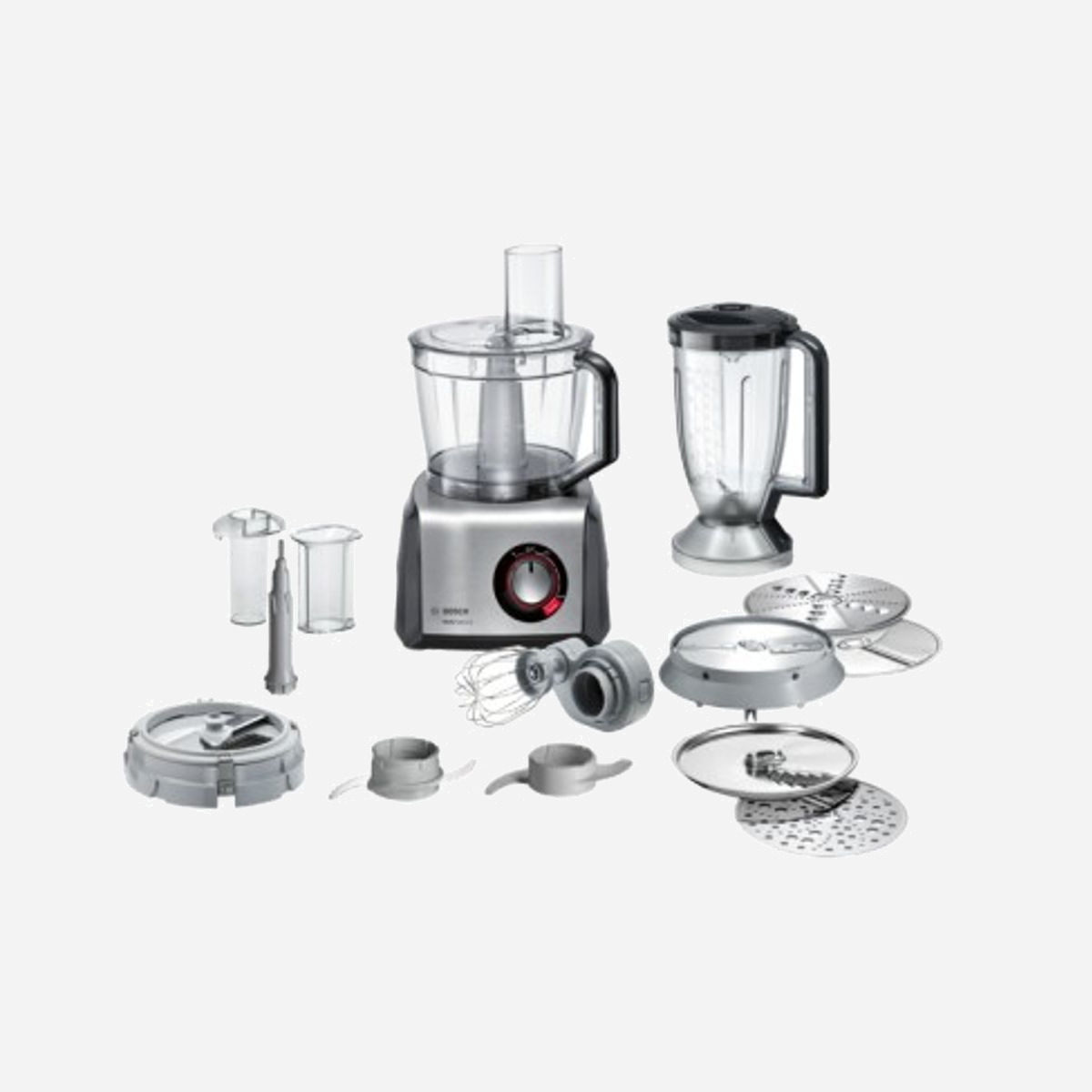 Robot de cuisine Bosch MC812M865 1250W Bol 3.9L Noir/Inox : Fonctions Batteur, Blender, Hachoir, Découpe, Mélange, Purée - 430x250x300mm - Bosch MC812M865. Capacité du bol: 3,9 L, Couleur du produit: Noir, Acier inoxydable, Type de commande: Rotatif. Matériel du bol: Plastique. Puissance: 1250 W, Tension d'entrée AC: 220 - 240 V, Fréquence d'entrée AC: 50 - 60 Hz. Largeur: 430 mm, Profondeur: 250 mm, Hauteur: 300 mm. Largeur du colis: 392 mm, Profondeur du colis: 400 mm, Hauteur du colis: 400 mm