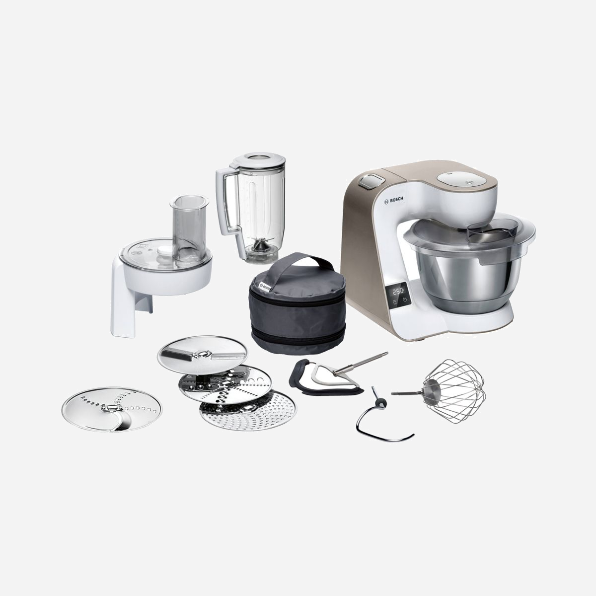 Bosch MUM5XW20 Robot de Cuisine 1000W, Bol 3.9L Blanc, 7 Vitesses, Mode Impulsion, Rotation Planétaire, Commandes Tactile/Boutons, Sans BPA - Bosch MUM5XW20. Capacité du bol: 3,9 L, Couleur du produit: Blanc, Type de commande: Boutons, Tactile. Puissance: 1000 W, Tension d'entrée AC: 220 - 240 V. Largeur: 282 mm, Profondeur: 280 mm, Hauteur: 271 mm. Ne contient pas: Bisphénol A (BPA)