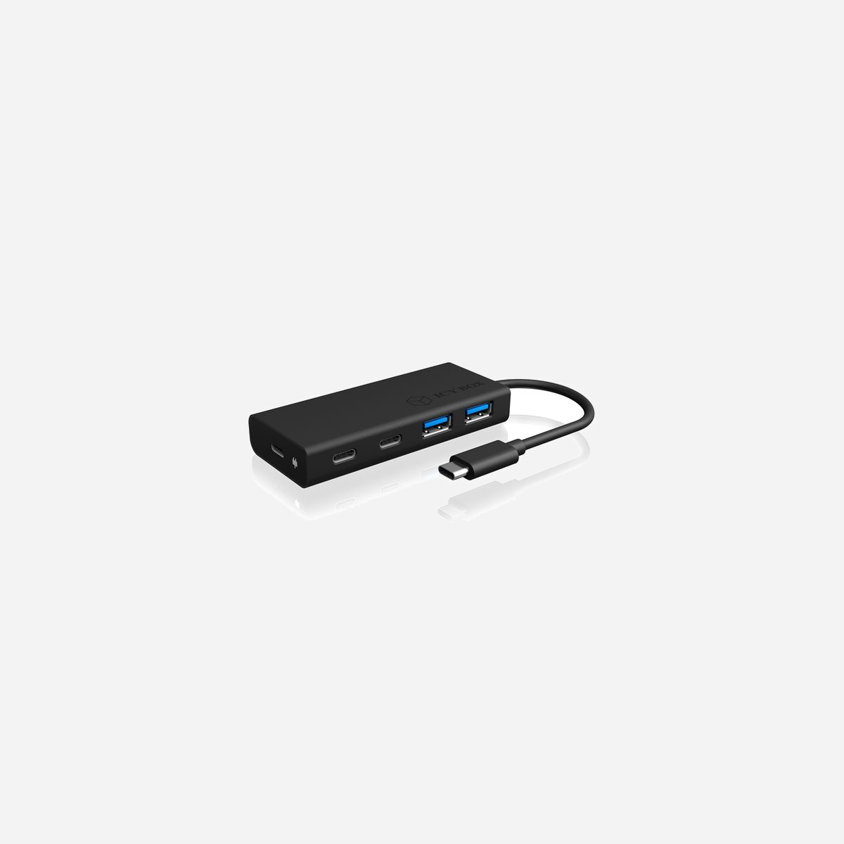 ICY BOX IB-HUB1426-CPD Hub USB 3.2 Gen 1 Type-C vers 2x Type-A & 3x Type-C, 5000 Mbit/s, Aluminium/Plastique, 60W Power Delivery - ICY BOX IB-HUB1426-CPD. Interface de l'hôte: USB 3.2 Gen 1 (3.1 Gen 1) Type-C, Interfaces Hub: USB 3.2 Gen 1 (3.1 Gen 1) Type-A, USB 3.2 Gen 1 (3.1 Gen 1) Type-C. Taux de transfert de données: 5000 Mbit/s, Couleur du produit: Noir, Matériau du boîtier/corps: Aluminium, Plastique. Type d'alimentation d'énergie: USB. Largeur: 90 mm, Profondeur: 40 mm, Hauteur: 15 mm. Quantité: 1 pièce(s), Largeur du colis: 25 mm, Profondeur du colis: 100 mm