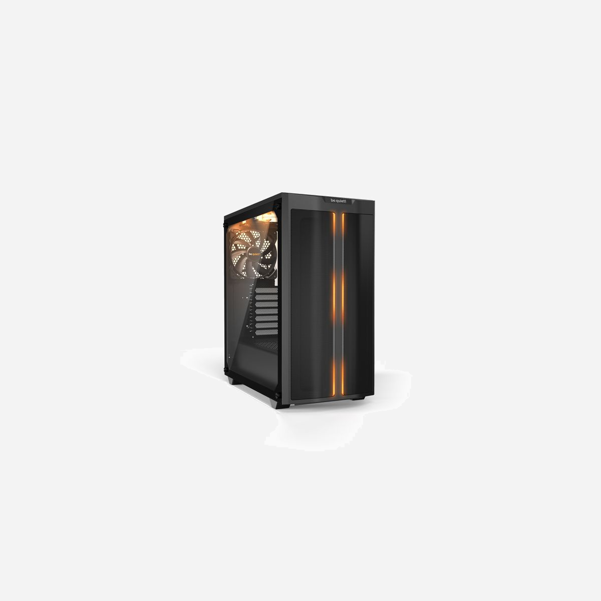 be quiet! Pure Base 500 DX Noir : Boîtier PC Midi Tower, ATX/Micro ATX/Mini-ITX, ARGB, Verre Trempé, 1x USB 3.2 Gen 1, 1x USB 3.2 Gen 2 Type-C, 3x Pure Wings 2 140mm - be quiet! Pure Base 500 DX Noir | Boîtier PC ARGB vitré, Mini ITX / Micro ATX / ATX, 3 ventilateurs Pure Wings 2 140 mm. Format: Midi Tower, Type: PC, Couleur du produit: Noir. Emplacement d'alimentation: Bas, Facteurs de forme d'alimentation pris en charge: ATX, PS2. Ventilateurs installés avant: 1x 140 mm, Prise en charge des diamètres des ventilateurs avants: 120,140 mm, Descriptions des ventilateurs avant pris en charge: 140x140x25 mm, 900 rpm, 17.1 dB , 55.8 cfm. Tailles de disques durs supportées: 2.5,3.5". Largeur: 232 mm, Profondeur: 450 mm, Hauteur: 443 mm