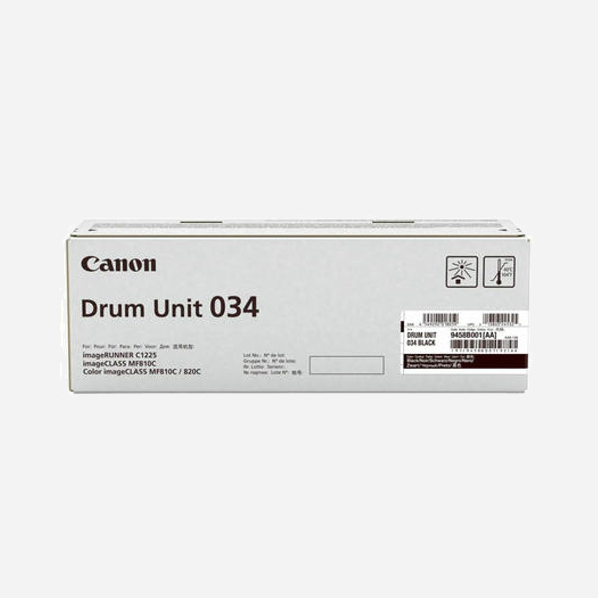 Canon 034 Original - Cartouche Laser Noir 9458B001 - 32500 pages - Compatible ImageClass Mf820Cdn/MF810Cdn - Technologie d'impression Laser - Canon 034. Type: Original, Compatibilité: ImageClass Mf820Cdn/MF810Cdn, Nombre de pages imprimées: 32500 pages