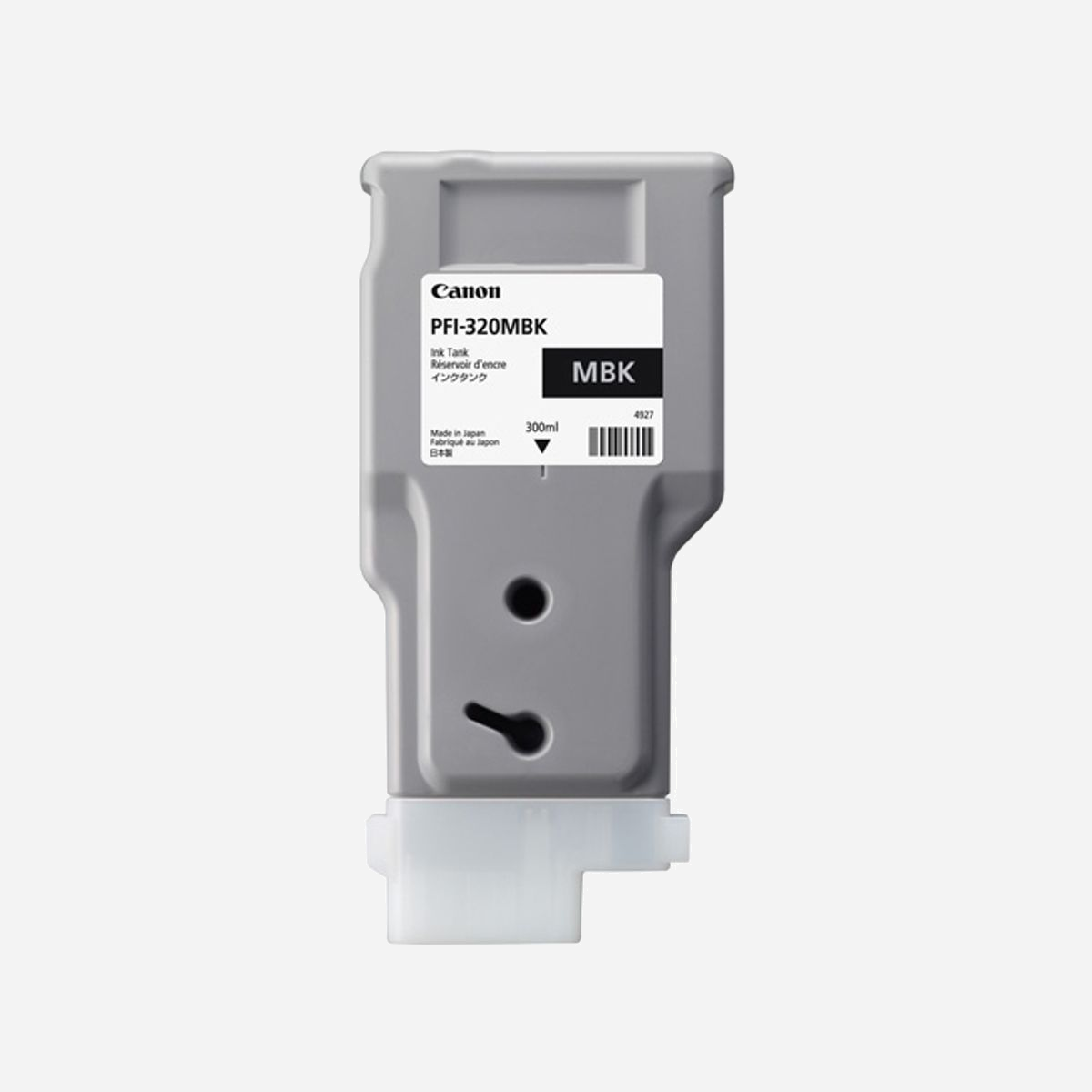 Canon PFI-320MBK Cartouche d'encre Noir Mat Original 300ml - Pigmentée - Jet d'encre - Compatibilité TM-200/300 - Code OEM 2889C001 - Canon PFI-320MBK. Type d’encre de couleur: Encre à pigments, Volume d'encre noire: 300 ml, Couleurs d'impression: Noir mat, Quantité: 1 pièce(s)