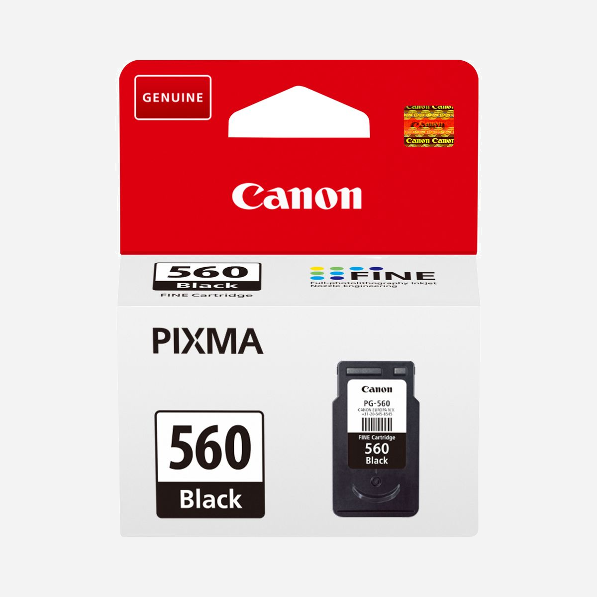 Canon PG-560 Cartouche d'Encre Noire à Pigments 7.5ml, Rendement 180 Pages A4, Original, Compatibilité PIXMA TS5350/TS5351/TS5352, Code OEM 3713C001 - Obtenez un texte clair et net pour des documents d'aspect professionnel grâce à cette encre noire pigmentée. Conçue pour des résultats durables, chaque cartouche de 7,5 ml vous permet d'imprimer jusqu'à 180 pages de documents A4.