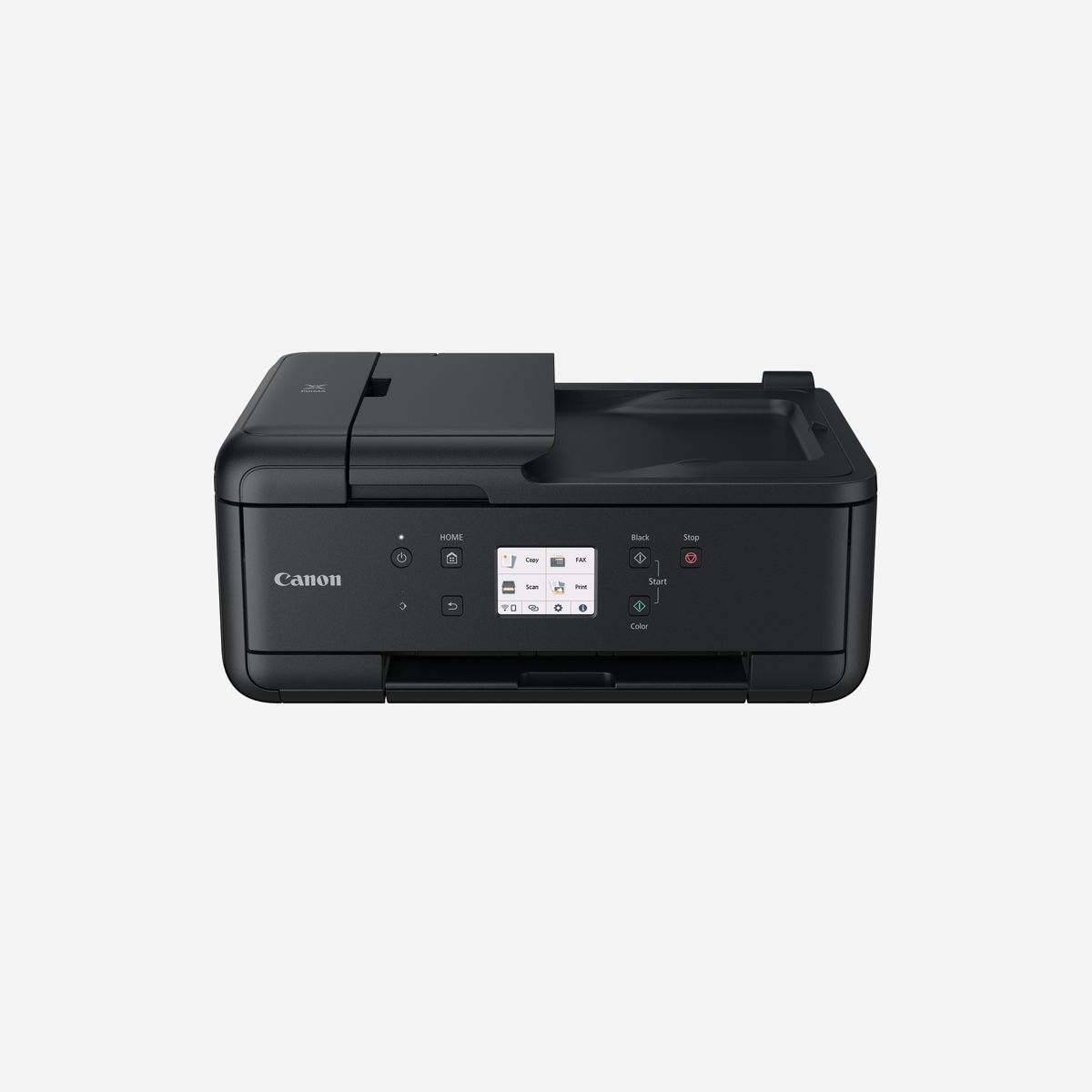 Canon PIXMA TR7650 : Multifonction Jet d'encre Couleur A4, 4800x1200 DPI, 15/30 ipm, Recto/Verso Auto, WiFi, USB, ADF 20 feuilles, Ecran LCD 3.5", Compatible Windows/macOS/Android/iOS - <b>Multifonction 4-en-1 compact, polyvalent et connecté</b><br>Ce multifonction est idéal pour imprimer, copier, numériser et télécopier au bureau comme à la maison. Il est facile d'utilisation grâce à sa connectivité Wi-Fi et Cloud, et il imprime des documents de qualité grâce à ses 5 cartouches couleurs individuelles.