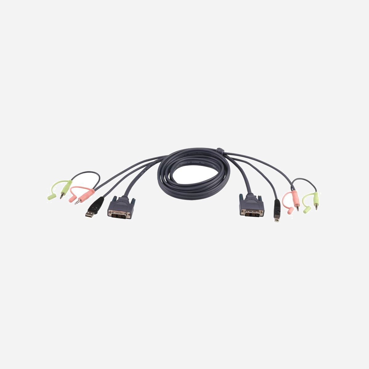 ATEN Câble KVM 2L-7D02U DVI-D Single Link 1.8m, Connecteurs DVI-D, USB A/B & Audio 3.5mm, Noir - Poids 270g - ATEN Câble KVM DVI-D USB Single Link 1,8m. Longueur de câble: 1,8 m, Port vidéo: DVI-D, Couleur du produit: Noir. Poids: 270 g, Poids du paquet: 270 g. Poids net du carton principal: 10,8 kg, Largeur du casier principal (externe): 330 mm, Longueur du casier principal (externe): 450 mm