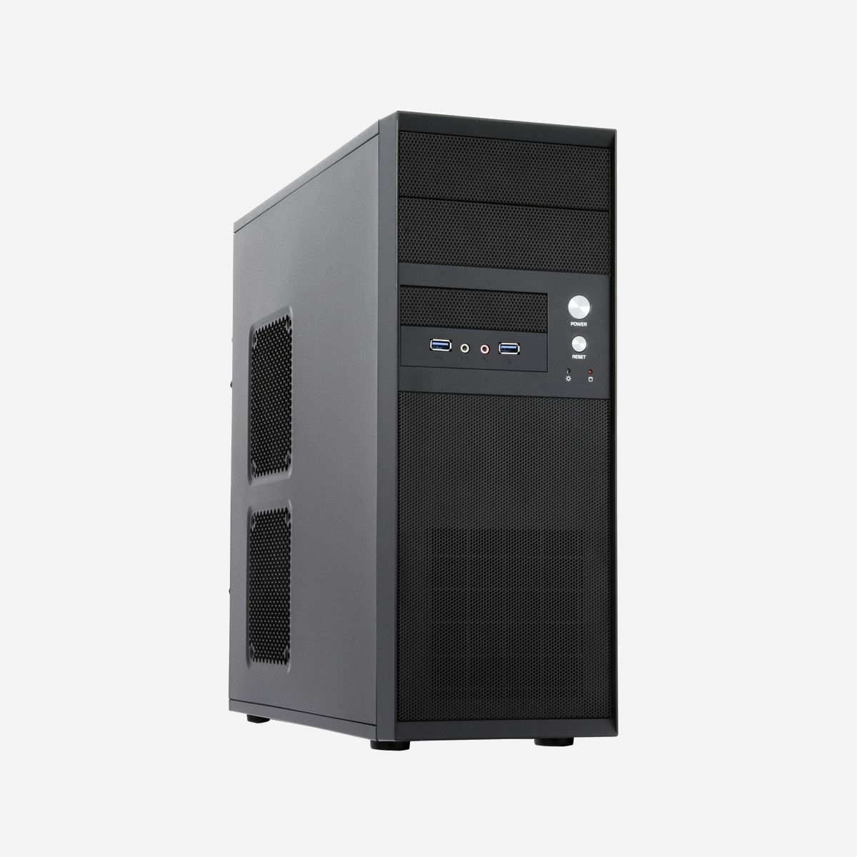 Chieftec CQ-01B-U3-OP Boîtier PC Midi Tower Noir - ATX/micro ATX, 4x 3.5", 2x 5.25", USB 3.2 Gen 1, Ventilation 120/80mm, Sans alimentation - Chieftec CQ-01B-U3-OP. Format: Midi Tower, Type: PC, Couleur du produit: Noir. Emplacement d'alimentation: Haut. Prise en charge des diamètres des ventilateurs avants: 120 mm, Pris en charge des diamètres des ventilateurs latérals: 120 mm, Pris en charge des diamètres des ventilateurs arrières: 80 mm. Tailles de disques durs supportées: 3.5". Largeur: 160 mm, Profondeur: 428 mm, Hauteur: 410 mm