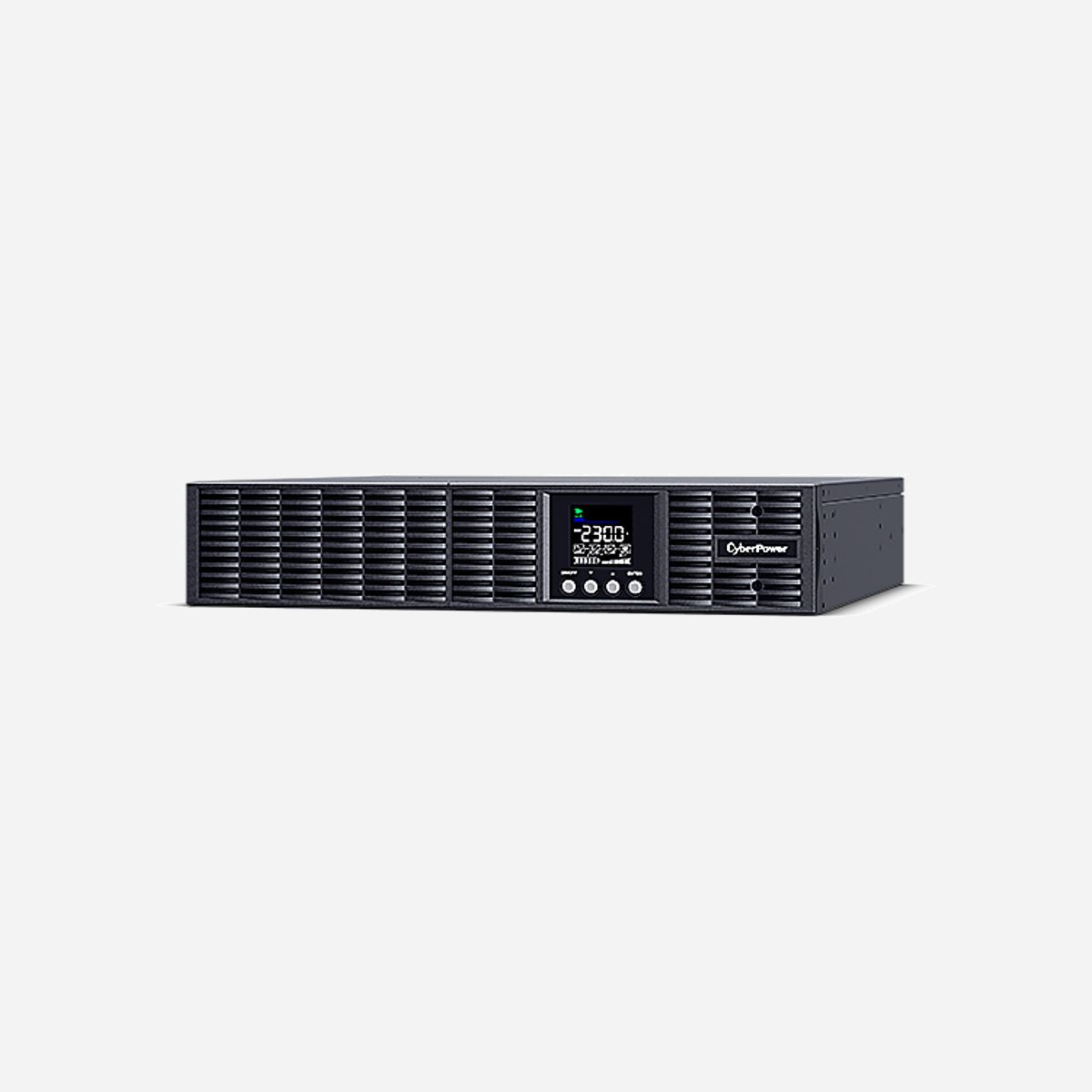 CyberPower OLS3000ERT2UA UPS 3kVA/2700W Double-Conversion Online, 10 Prises C13/C19, Rack/Tour 2U, Entrée 190-300V, Sortie 208-240V, LCD - CyberPower OLS3000ERT2UA. Topologie UPS: Double-conversion (en ligne), capacité de la puissance de sortie: 3 kVA, Puissance de sortie: 2700 W. Types de sortie AC: Coupleur C13, Coupleur C19, Nombre de prises en sortie: 10 sortie(s) CA. Technologie batterie: Sealed Lead Acid (VRLA), Capacité de la batterie: 9 Ah, Tension des piles: 12 V. Format: Rack/Tour, Couleur du produit: Noir, Matériau du boîtier/corps: Métal. Certificats de conformité: RoHS, Certification: CE, EAC