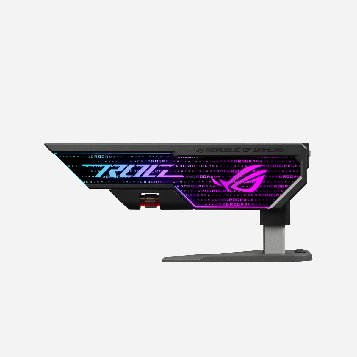ASUS ROG Herculx - Support Carte Graphique Universel - Thermoplastique/Zinc - RGB Addressable 3-pin - 208x46x71mm - Câble 0.5m - ASUS ROG Herculx Graphics Card Holder. Type de châssis compatible: Universel, Type: Support de carte graphique, Matériel: Thermoplastique, Zinc. Longueur de câble: 0,5 m, Largeur: 208 mm, Profondeur: 46 mm. Quantité: 1 pièce(s), Largeur du colis: 208 mm, Profondeur du colis: 92 mm