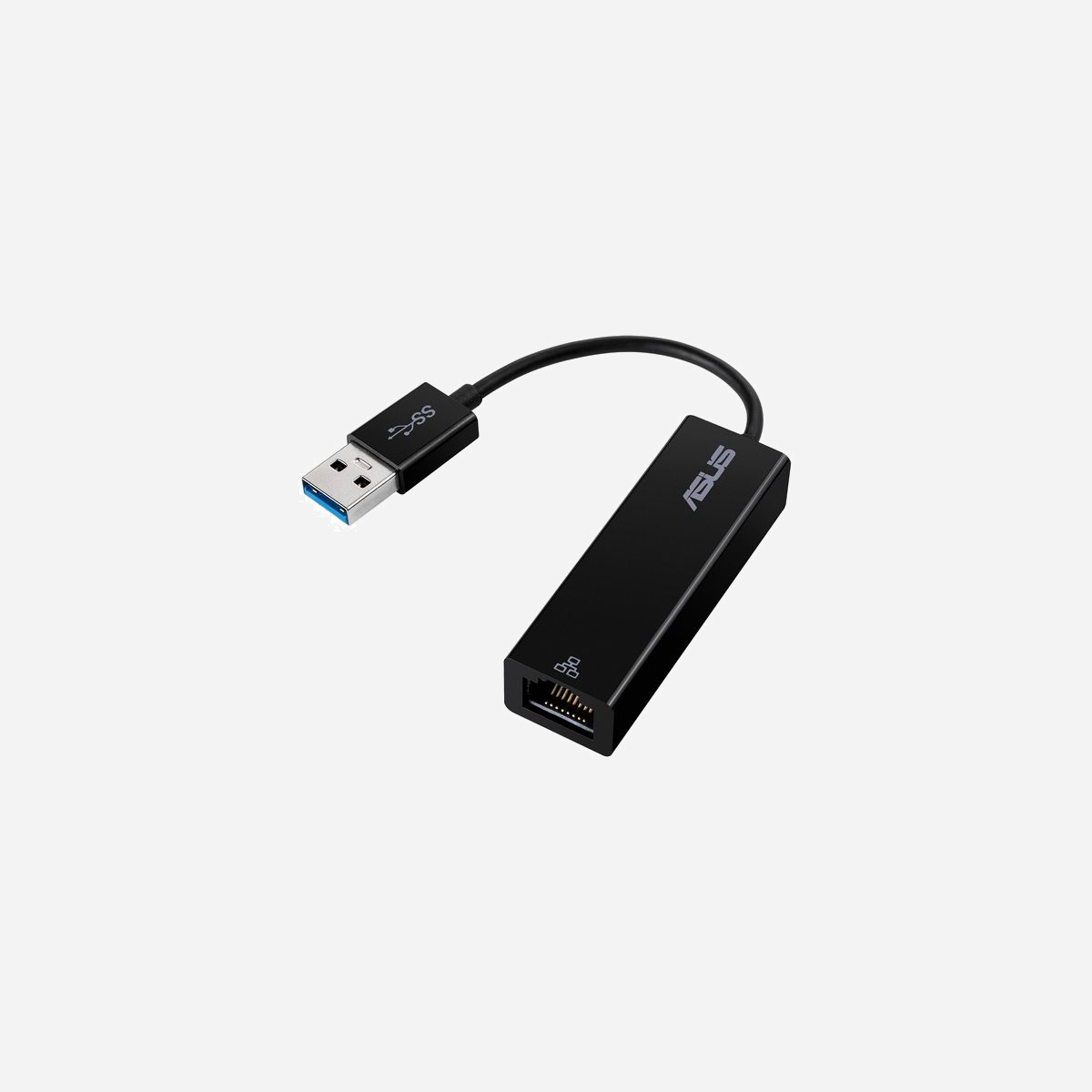 ASUS Adaptateur USB Type-A vers RJ45 OH102 : USB 3.0, compatible Windows 10/8, 15mm, 5V, Noir, 170x20x14mm, Alimentation USB - ASUS OH102 U3 TO RJ45 DONGLE. Interface de l'hôte: USB Type-A, Interface de sortie: RJ-45, Genre de l'interface hôte: Mâle. Couleur du produit: Noir, Longueur maximale du câble: 0,015 m. Genre de connecteur 1: Mâle, Genre de connecteur 2: Femelle, Facteur de forme du connecteur 1: Droit. Tension d'entrée de l'alimentation d'énergie: 5 V. Prise en charge du système d'exploitation Windows: Windows 10, Windows 8