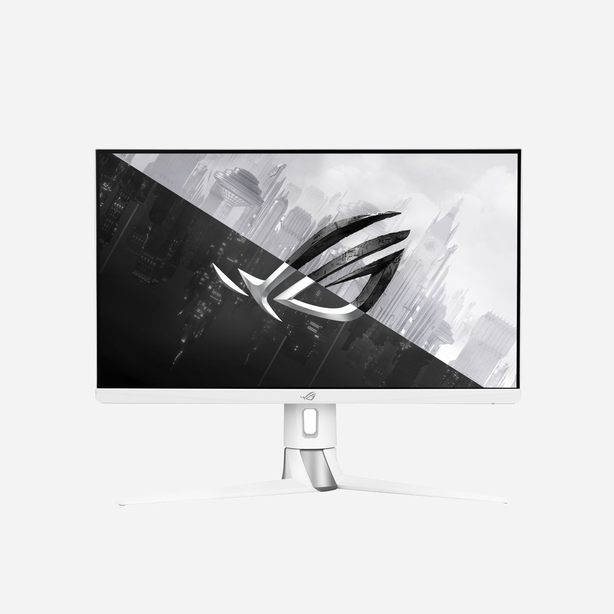 ASUS ROG Strix XG27AQ-W : Écran LED 27" Wide Quad HD (2560x1440) IPS 1ms 170Hz G-SYNC Compatible, DisplayHDR 400, Hub USB 3.2 Gen 1, Blanc - ASUS ROG Strix XG27AQ-W. Taille de l'écran: 68,6 cm (27"), Résolution de l'écran: 2560 x 1440 pixels, Type HD: Wide Quad HD, Surface d'affichage: Mat, Temps de réponse: 1 ms, Format d'image: 16:9, Angle de vision horizontal: 178°, Angle de vision vertical: 178°. Haut-parleurs intégrés. Concentrateur USB intégré, Version du concentrateur USB: 3.2 Gen 1 (3.1 Gen 1). Montage VESA, Réglage de la hauteur. Couleur du produit: Blanc