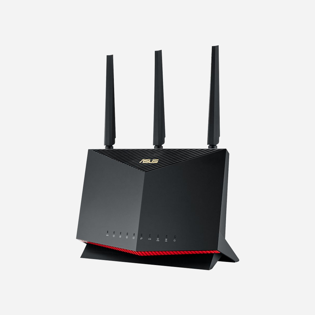 ASUS RT-AX86U Pro Routeur WiFi 6 AX5700 Bi-Bande Gigabit Ethernet, Ports USB 3.2 Gen 1/2.0, MU-MIMO, 4 Antennes, CPU Quad-Core 2GHz - ASUS RT-AX86U Pro. Bande Wi-Fi: Bi-bande (2,4 GHz / 5 GHz), Norme Wi-Fi: Wi-Fi 6 (802.11ax), Débit de transfert des données WLAN (max): 4804 Mbit/s. Type d'interface LAN Ethernet: Gigabit Ethernet, LAN Ethernet : taux de transfert des données: 10,100,1000 Mbit/s, Technologie de cablâge: 10/100/1000Base-T(X). Type de produit: Routeur, Couleur du produit: Noir, Voyants: LAN, Énergie, WAN, WPS. Câbles inclus: LAN (RJ-45). Conception d'antenne: Interne et externe