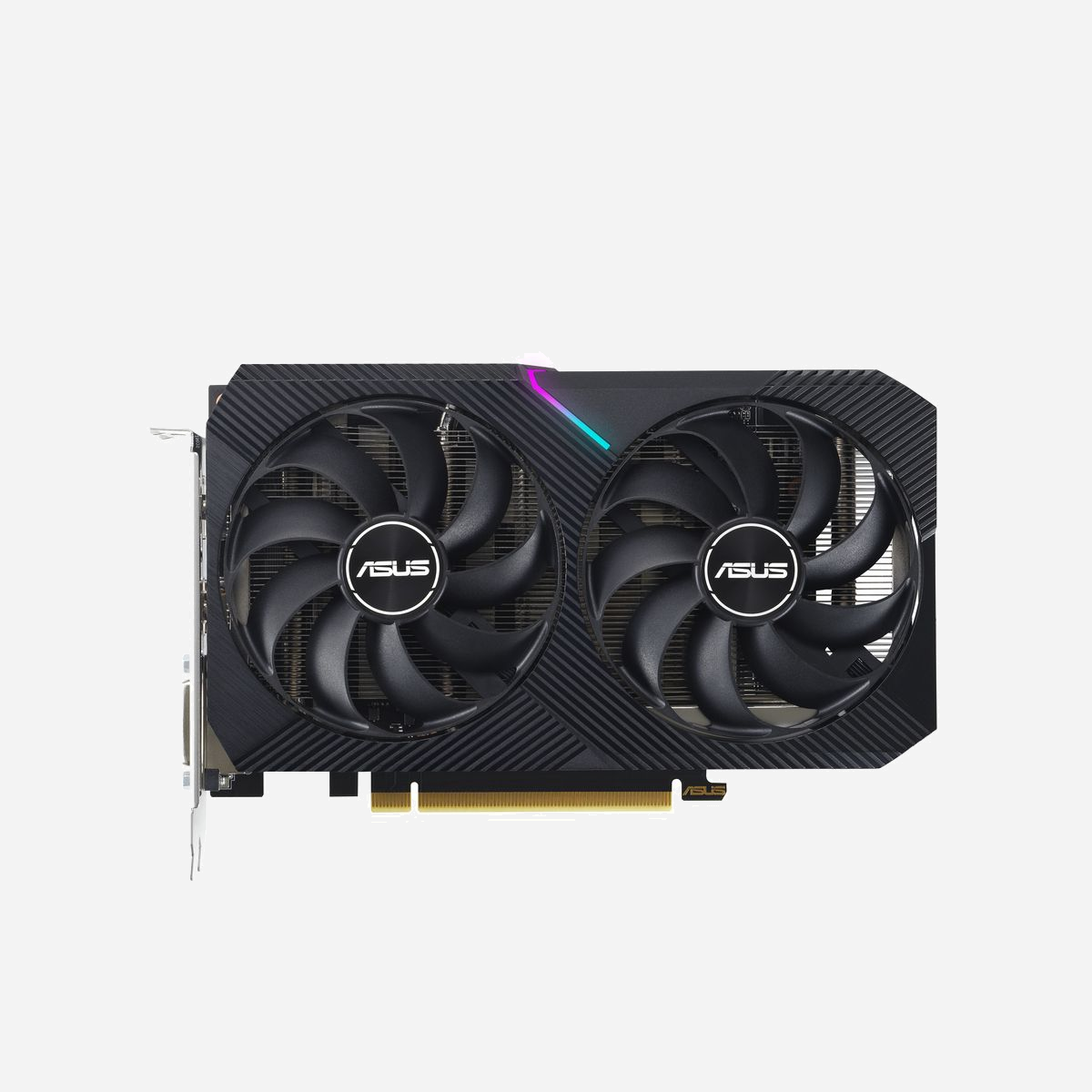 ASUS Dual GeForce RTX 3050 O8G-V2, 8 Go GDDR6, PCIe 4.0, 128-bit, 1852 MHz OC, 2 ventilateurs Axial-tech, HDMI 2.1, DisplayPort 1.4a - ASUS Dual -RTX3050-O8G-V2. Processeur graphique famille: NVIDIA, Processeur graphique: GeForce RTX 3050. Mémoire carte graphique distincte: 8 Go, Type de mémoire de l'adaptateur graphique: GDDR6, Mémoire Bus: 128 bit. Résolution maximale: 7680 x 4320 pixels. Version OpenGL: 4.6, DVI dual-link. Type d'interface: PCI Express 4.0. Type de refroidissement: Actif, Nombre de ventilateurs: 2 ventilateur(s)
