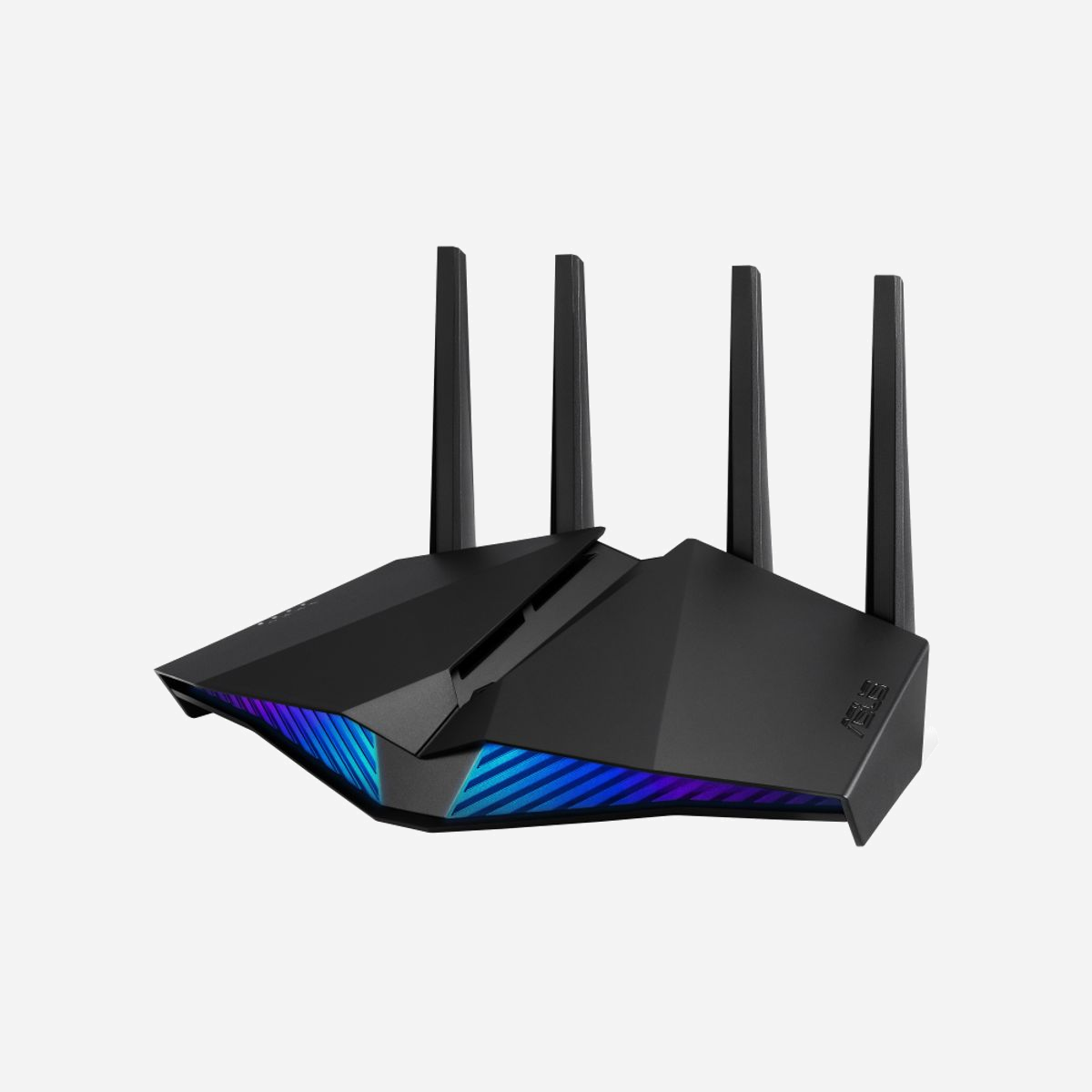 ASUS RT-AX82U Routeur WiFi 6 AX5400 Bi-bande Gigabit Ethernet, WAN RJ-45, 4 ports LAN, 1 port USB 3.2, MU-MIMO, WPA3-PSK, Processeur 1.5 GHz, 512 Mo RAM - ASUS RT-AX82U. Type de connexion WAN: RJ-45. Bande Wi-Fi: Bi-bande (2,4 GHz / 5 GHz), Norme Wi-Fi: Wi-Fi 6 (802.11ax), Débit de transfert des données WLAN (max): 5400 Mbit/s. Type d'interface LAN Ethernet: Gigabit Ethernet, LAN Ethernet : taux de transfert des données: 10,100,1000 Mbit/s, Standards réseau: IEEE 802.11a, IEEE 802.11ac, IEEE 802.11ax, IEEE 802.11b, IEEE 802.11g, IEEE 802.11n. Algorithme de sécurité soutenu: WPA-Enterprise, WPA2-PSK, WPA3-PSK, WPS, Pare-feu de sécurité: SPI, DoS. Type de produit: Routeur, Couleur du produit: Noir, Voyants: Énergie, WAN, WLAN