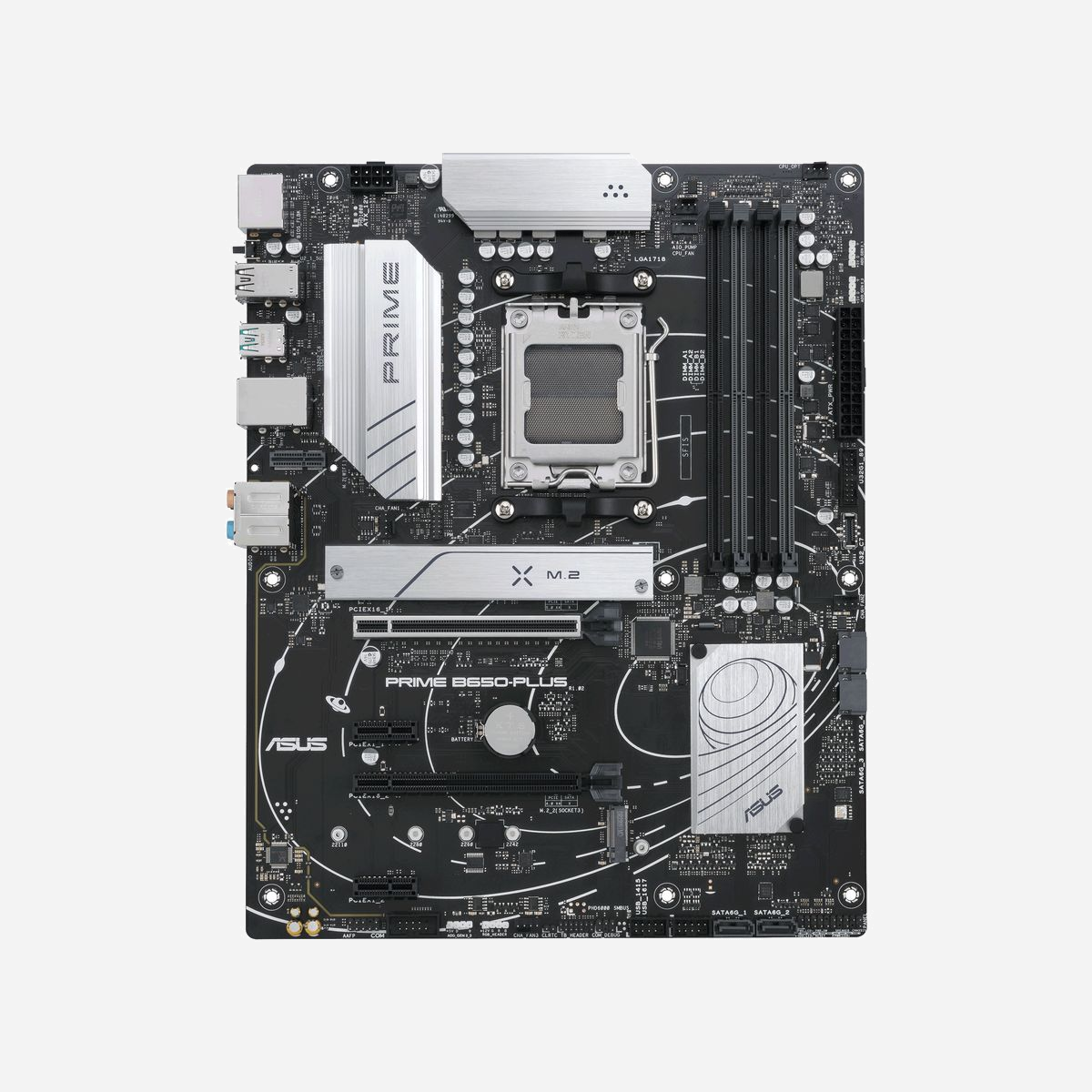 ASUS PRIME B650-PLUS : Carte mère AMD B650 Socket AM5 ATX, DDR5, 2.5GbE, M.2, RAID, USB 3.2 Gen2, support AMD Ryzen 7000 Series - ASUS PRIME B650-PLUS. Fabricant de processeur: AMD, Socket de processeur (réceptable de processeur): Emplacement AM5, Processeurs compatibles: AMD Ryzen 7000 Series. Types de mémoire pris en charge: DDR5-SDRAM, Mémoire interne maximale: 128 Go, Type de support (slot): DIMM. Interfaces de lecteur de stockage prises en charge: M.2, SATA III, Types de lecteurs de stockage pris en charge: HDD & SSD, Niveaux RAID: 0, 1, 10. Type d'interface Ethernet: 2.5 Gigabit Ethernet. composant pour: PC, Elément de forme de carte mère: ATX, famille de composant de produits: AMD