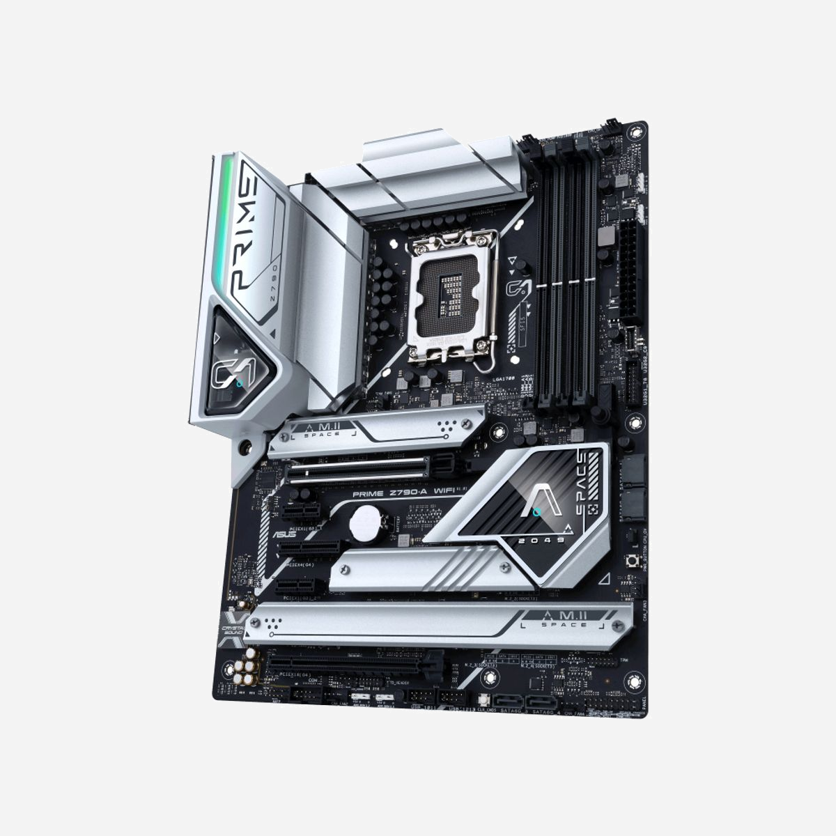 ASUS PRIME Z790-A WIFI : Carte mère ATX Intel Z790 LGA 1700, DDR5-SDRAM 192Go max, M.2/SATA III, 2.5GbE, Wi-Fi 6E, Bluetooth 5.3, PCIe 5.0 - ASUS PRIME Z790-A WIFI. Fabricant de processeur: Intel, Socket de processeur (réceptable de processeur): LGA 1700, Processeurs compatibles: Intel® Celeron®, Intel® Core™ i3, Intel® Core™ i5, Intel® Core™ i7, Intel® Core™ i9,.... Types de mémoire pris en charge: DDR5-SDRAM, Mémoire interne maximale: 192 Go, Type de support (slot): DIMM. Interfaces de lecteur de stockage prises en charge: M.2, SATA III, Types de lecteurs de stockage pris en charge: HDD & SSD, Niveaux RAID: 0, 1, 5, 10. Type d'interface Ethernet: 2.5 Gigabit Ethernet, Norme Wi-Fi: Wi-Fi 6E (802.11ax), Standards wifi: 802.11a, 802.11b, 802.11g, Wi-Fi 4 (802.11n), Wi-Fi 5 (802.11ac), Wi-Fi 6 (802.11ax), Wi-Fi 6E.... composant pour: PC, Elément de forme de carte mère: ATX, famille de composant de produits: Intel