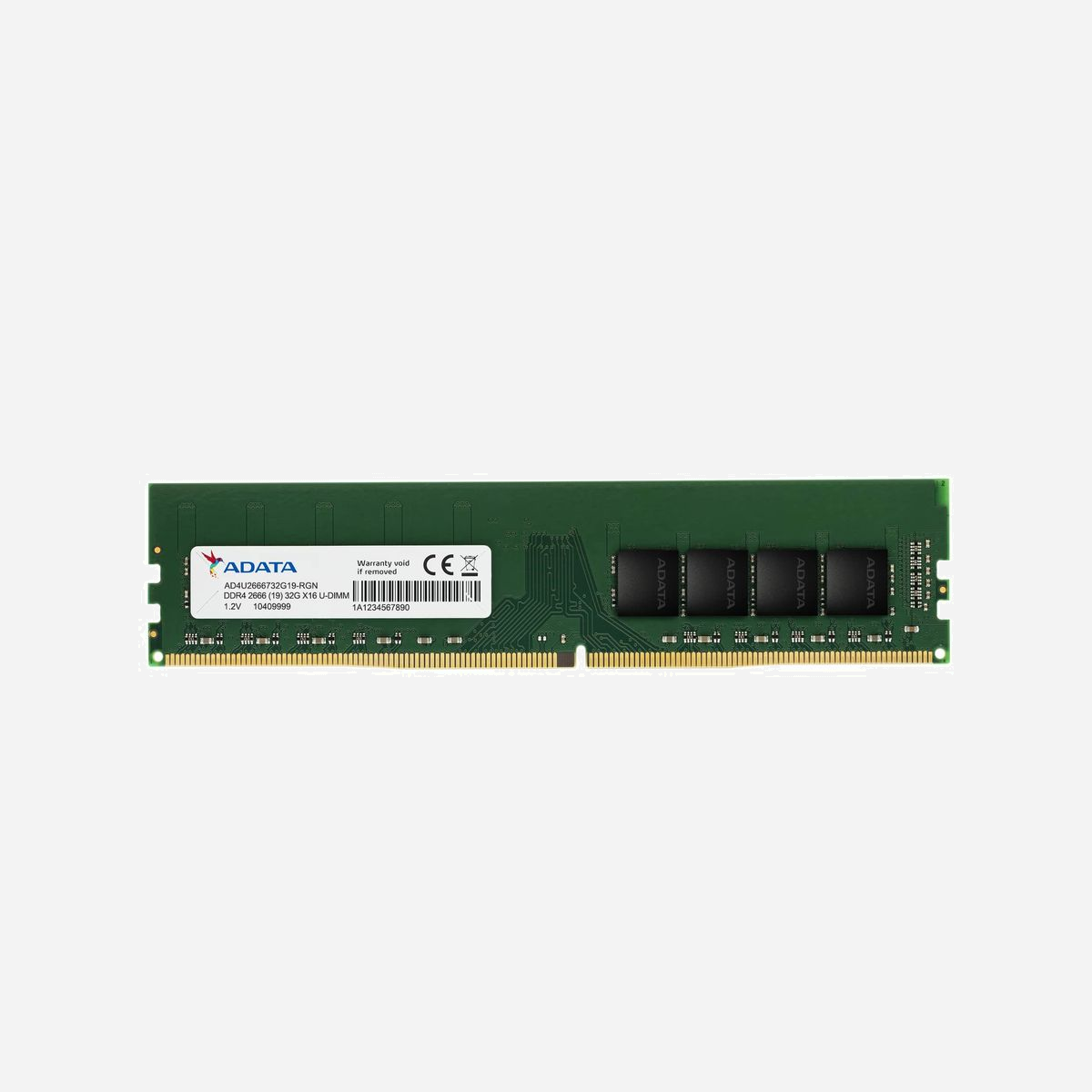ADATA Module Mémoire DDR4 16GB 2666MHz DIMM 288-pin 1.2V CL19 1x16GB Unbuffered PC/Serveur (AD4U266616G19-SGN) - ADATA AD4U266616G19-SGN. composant pour: PC/serveur, Mémoire interne: 16 Go, Disposition de la mémoire (modules x dimensions): 1 x 16 Go, Type de mémoire interne: DDR4, Fréquence de la mémoire: 2666 MHz, Support de mémoire: 288-pin DIMM, Latence CAS: 19