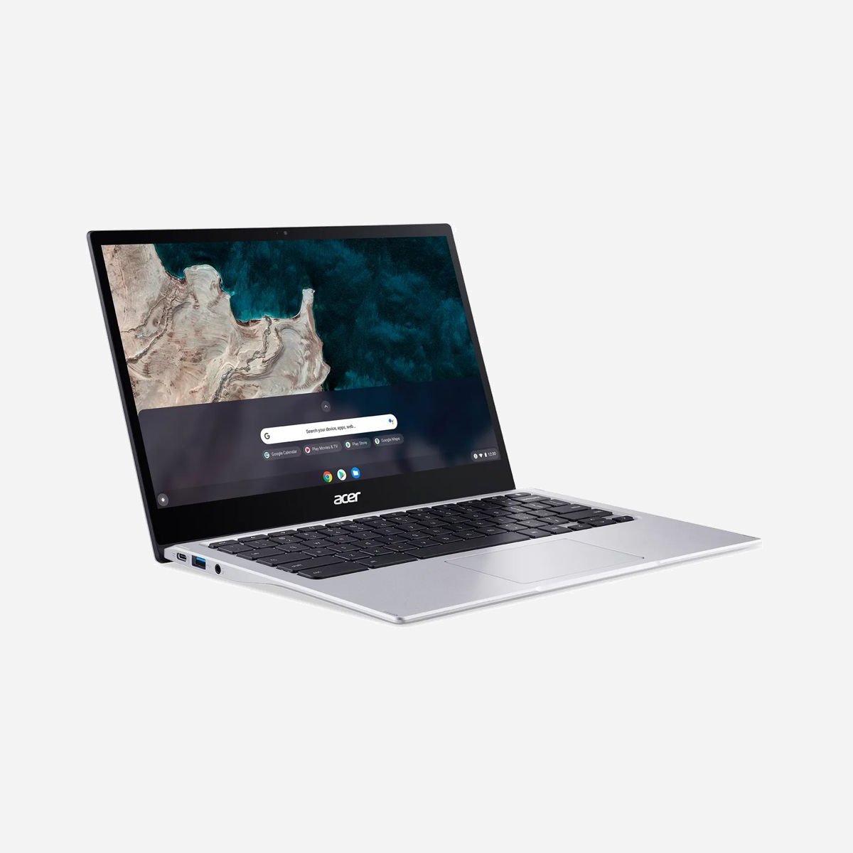 Acer Chromebook CP513-1H-S53J Hybride 2-en-1 Qualcomm Snapdragon 7c, 13.3" FHD Tactile, 4GB LPDDR4x, 64GB eMMC, Wi-Fi 5, ChromeOS, Argent - Acer Chromebook CP513-1H-S53J. Type de produit: Hybride (2-en-1), Format: Convertible (pliable). Famille de processeur: Qualcomm Snapdragon, Modèle de processeur: 7c, Fréquence du processeur: 2,1 GHz. Taille de l'écran: 33,8 cm (13.3"), Type HD: Full HD, Résolution de l'écran: 1920 x 1080 pixels, Écran tactile. Mémoire interne: 4 Go, Type de mémoire interne: LPDDR4x-SDRAM. Capacité totale de stockage: 64 Go, Supports de stockage: eMMC. Système d'exploitation installé: ChromeOS. Couleur du produit: Argent