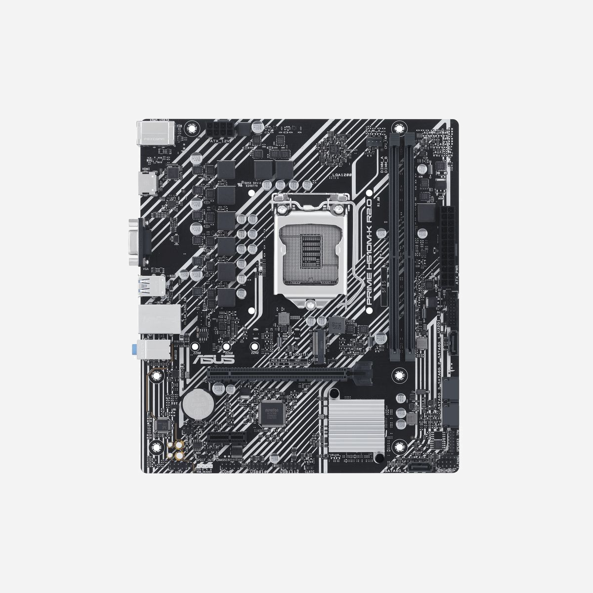 ASUS PRIME H510M-K R2.0 : Carte mère micro ATX Intel H510, Socket LGA 1200, DDR4 64GB max, M.2, SATA III, Fast/Gigabit Ethernet, Windows 10 - ASUS PRIME H510M-K R2.0. Fabricant de processeur: Intel, Socket de processeur (réceptable de processeur): LGA 1200 (Socket H5), Processeurs compatibles: Intel® Celeron®, Intel® Core™ i3, Intel® Core™ i5, Intel® Core™ i7, Intel® Core™ i9,.... Types de mémoire pris en charge: DDR4-SDRAM, Mémoire interne maximale: 64 Go, Type de support (slot): DIMM. Interfaces de lecteur de stockage prises en charge: M.2, SATA III, Types de lecteurs de stockage pris en charge: HDD & SSD. Type d'interface Ethernet: Fast Ethernet, Gigabit Ethernet. composant pour: PC, Elément de forme de carte mère: micro ATX, famille de composant de produits: Intel