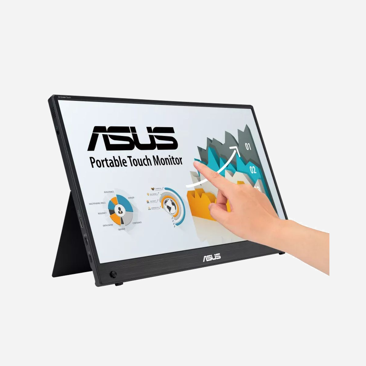 ASUS ZenScreen MB16AMTR - Écran LCD Tactile 15.6" Full HD (1920x1080) IPS, 5ms, 250cd/m², USB Type-C, Mini-HDMI, Haut-parleurs intégrés 2W - ASUS ZenScreen MB16AMTR. Taille de l'écran: 39,6 cm (15.6"), Résolution de l'écran: 1920 x 1080 pixels, Type HD: Full HD, Technologie d'affichage: LCD, Temps de réponse: 5 ms, Format d'image: 16:9, Angle de vision horizontal: 170°, Angle de vision vertical: 170°. Haut-parleurs intégrés. Couleur du produit: Noir