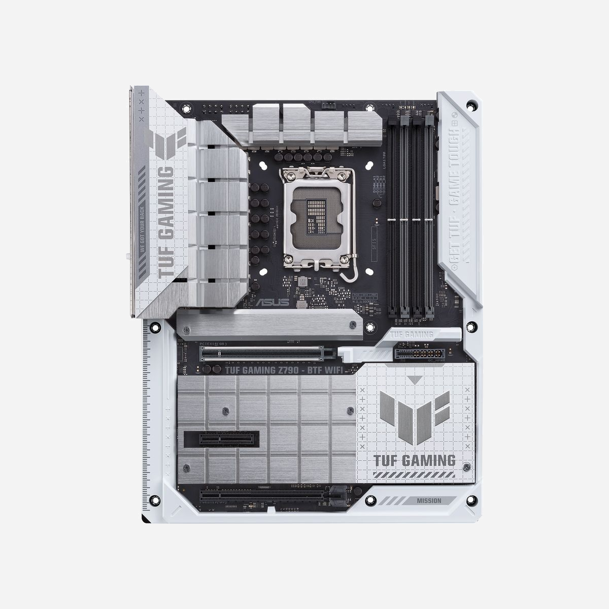ASUS TUF GAMING Z790-BTF WIFI - Carte mère ATX - Intel Z790 - Socket LGA 1700 - DDR5-SDRAM 192Go max - Wi-Fi 7 (802.11be) - 2.5GbE - ASUS TUF GAMING Z790-BTF WIFI. Fabricant de processeur: Intel, Socket de processeur (réceptable de processeur): LGA 1700, Processeurs compatibles: Intel® Celeron®, Intel® Pentium® Gold, Intel® Core™ i3, Intel® Core™ i5, Intel® Core™.... Types de mémoire pris en charge: DDR5-SDRAM, Mémoire interne maximale: 192 Go, Type de support (slot): DIMM. Interfaces de lecteur de stockage prises en charge: M.2, SATA III, Types de lecteurs de stockage pris en charge: HDD & SSD, Niveaux RAID: 0, 1, 5, 10. Type d'interface Ethernet: 2.5 Gigabit Ethernet, Norme Wi-Fi: Wi-Fi 7 (802.11be), Standards wifi: Wi-Fi 7 (802.11be). composant pour: PC, Elément de forme de carte mère: ATX, famille de composant de produits: Intel