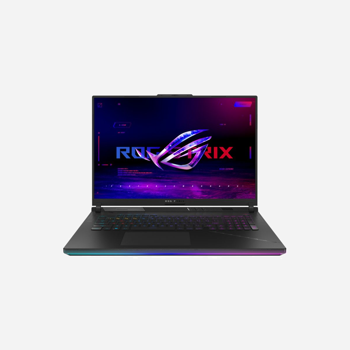 ASUS ROG Strix SCAR 18 G834JYR - Écran 18" WQXGA 240Hz - Intel Core i9-14900HX - RTX 4090 16Go GDDR6 - 64Go DDR5 5600MHz - SSD 2To NVMe PCIe 4.0 - Windows 11 Home - Maîtrisez le champ de bataille de Windows 11 à l'aide du tout nouveau ASUS ROG SCAR 18. L'introduction d'un écran de 18 pouces dans la gamme SCAR pour la première fois, permet de distinguer l'ennemi plus clairement que jamais. Alimenté par un processeur Intel® Core™ i9-14900HX de 14e Gen et un GPU pour ordinateur portable NVIDIA® GeForce RTX™ 4090 à la TGP maximale de 175W, le ROG SCAR 18 gère facilement les jeux les plus exigeants. Il est également équipé d'un switch MUX dédié avec prise en charge de NVIDIA Advanced Optimus, ce qui vous permet d'exploiter pleinement la puissance de votre GPU lorsque vous jouez. Prenant en charge jusqu'à 64 Go de RAM DDR5 et jusqu'à 4 To de stockage PCIe Gen4x4, le SCAR 18 permet de jouer, streamer et créer du contenu en même temps sans transpirer. Si vous recherchez l'ordinateur portable gaming ultime, ne cherchez pas plus loin que le ASUS ROG SCAR 18