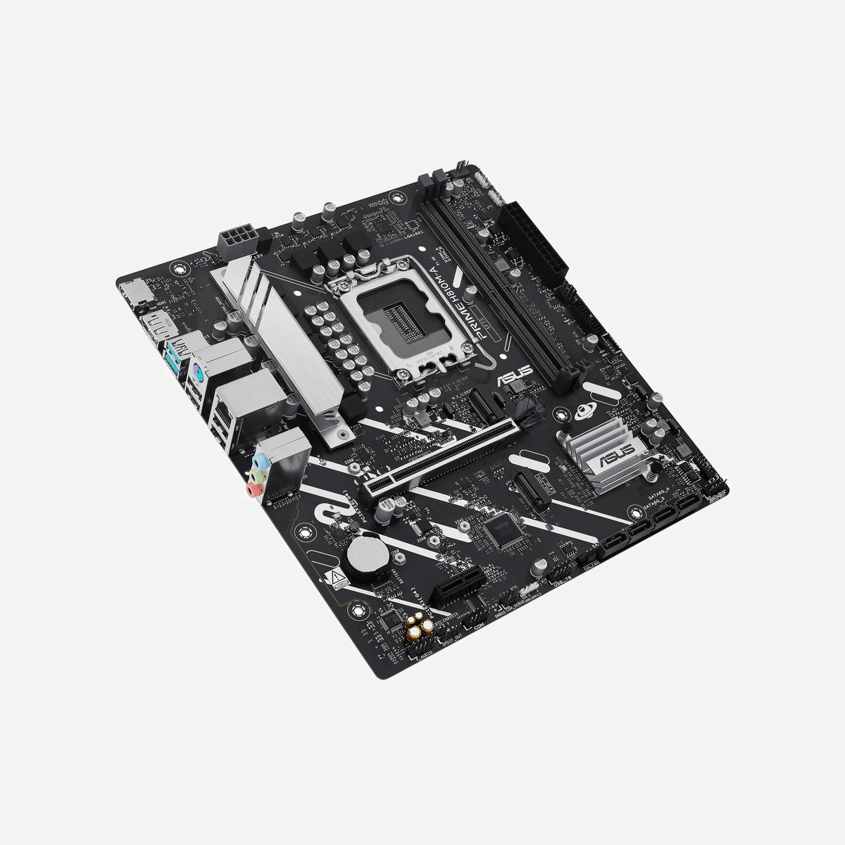 ASUS PRIME H810M-A-CSM : Carte mère micro ATX Intel H810, Socket LGA 1851, DDR5, M.2 PCIe 4.0, Gigabit Ethernet, USB 3.2 Gen 2 - ASUS PRIME H810M-A-CSM. Fabricant de processeur: Intel, Socket de processeur (réceptable de processeur): LGA 1851 (Socket V1), Processeurs compatibles: Intel Core Ultra (Series 2). Types de mémoire pris en charge: DDR5-SDRAM, Mémoire interne maximale: 128 Go, Type de support (slot): DIMM. Interfaces de lecteur de stockage prises en charge: M.2, PCI Express 4.0, SATA III, Types de lecteurs de stockage pris en charge: HDD & SSD. Type d'interface Ethernet: Gigabit Ethernet, Contrôleur de réseau local (LAN): Intel I219V. composant pour: PC, Elément de forme de carte mère: micro ATX, famille de composant de produits: Intel
