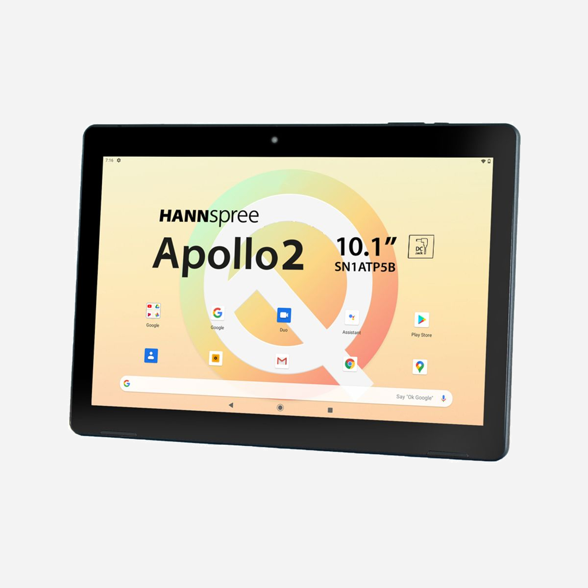 Tablette Hannspree HANNSpad Apollo 2 - Écran 10.1" VA 1280x800, MediaTek MT8168 2GHz, 3Go DDR4, 32Go eMMC, Wi-Fi 5, Android 10, Noir - Hannspree HANNSpad Apollo 2. Taille de l'écran: 25,6 cm (10.1"), Résolution de l'écran: 1280 x 800 pixels. Capacité de stockage interne: 32 Go. Fréquence du processeur: 2 GHz, Famille de processeur: Mediatek, Modèle de processeur: MT8168. Mémoire interne: 3 Go. Résolution de la caméra arrière (numerique): 5 MP, Type de caméra arrière: Caméra unique, Résolution de la caméra avant (numerique): 2 MP. Norme Wi-Fi: Wi-Fi 5 (802.11ac). Lecteur de cartes mémoires intégré. Poids: 450 g. Système d'exploitation installé: Android 10. Couleur du produit: Noir