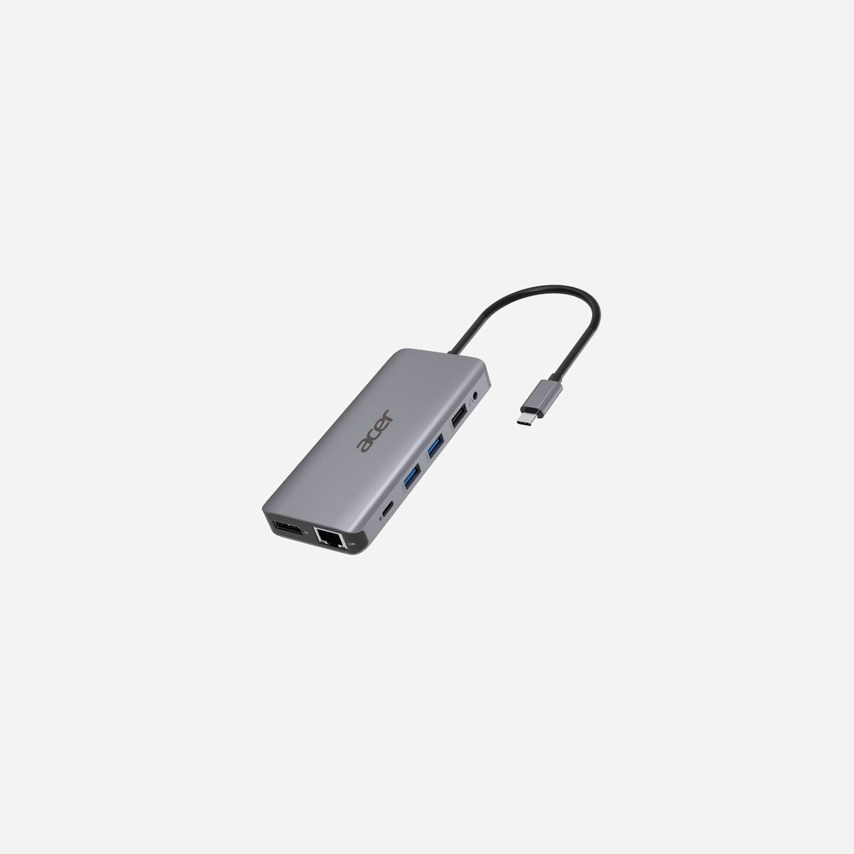 Acer Dongle 12-en-1 USB 3.2 Gen 1 Type-C Argent : 2x USB 2.0, 2x USB 3.2 Gen 1 Type-A, 2x HDMI 2.0, 1x DisplayPort 1.4, Ethernet Gigabit, Lecteur SD/MicroSD, Audio 3.5mm, Alimentation 100W, Compatible Windows/macOS/ChromeOS - Acer 12-in-1 Type-C Dongle. Technologie de connectivité: Avec fil, Interface de l'hôte: USB 3.2 Gen 1 (3.1 Gen 1) Type-C, Casque connection: 3,5 mm. LAN Ethernet : taux de transfert des données: 10,100,1000 Mbit/s. Couleur du produit: Argent, Cartes mémoire compatibles: MicroSD (TransFlash), SD, Pays d'origine: Chine. Alimentation d'énergie: 100 W. Prise en charge d'autres systèmes d'exploitation: ChromeOS