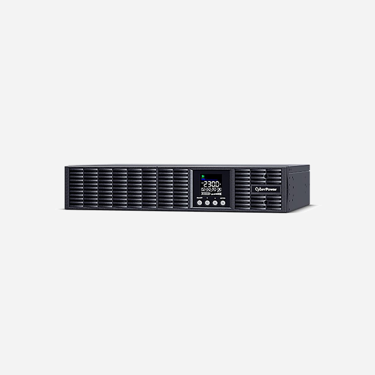 CyberPower OLS2000ERT2UA UPS Double-conversion 2kVA/1800W, 8 prises C13, Rack/Tour 2U, 190-300V entrée, Sinusoïde pur, USB, RJ45/RJ11, Batterie VRLA 9Ah - CyberPower OLS2000ERT2UA. Topologie UPS: Double-conversion (en ligne), capacité de la puissance de sortie: 2 kVA, Puissance de sortie: 1800 W. Types de sortie AC: Coupleur C13, Prise mâle: Coupleur C14, Nombre de prises en sortie: 8 sortie(s) CA. Technologie batterie: Sealed Lead Acid (VRLA), Capacité de la batterie: 9 Ah, Tension des piles: 12 V. Format: Rack/Tour, Couleur du produit: Noir, Matériau du boîtier/corps: Métal. Certification: CE, EAC, RoHS
