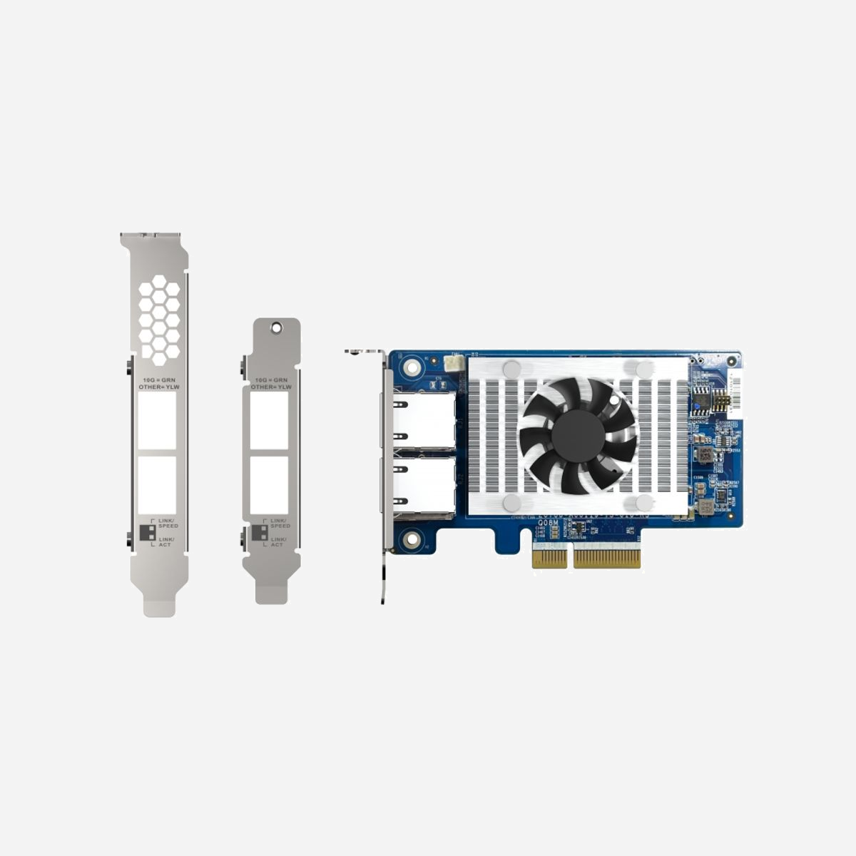 QNAP QXG-10G2T-X710 Carte Réseau Interne PCIe 3.0, 2 ports RJ-45 Gigabit Ethernet, Contrôleur Intel X710, Débit Max 1000 Mbit/s, pour NAS - QNAP QXG-10G2T-X710. Interne. Technologie de connectivité: Avec fil, Interface de l'hôte: PCI Express, Interface: Ethernet. Débit de transfert des données maximum: 1000 Mbit/s