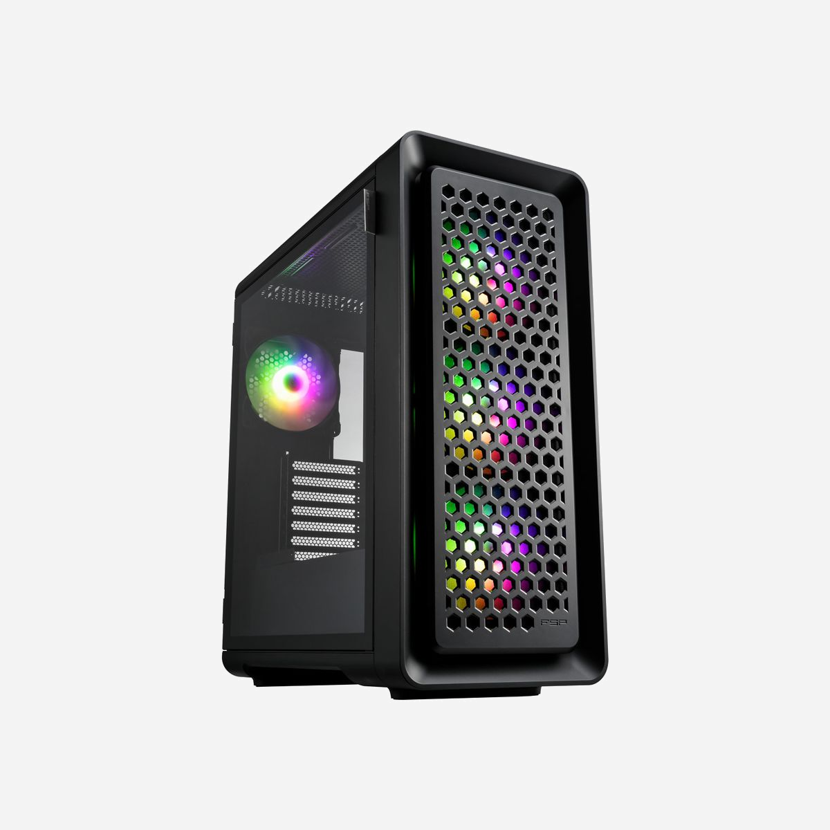 FSP CUT593P Tower Noir - Boîtier PC ATX/Micro-ATX/Mini-ITX, 3x140mm avant, 1x140mm arrière, Baies 3.5"/2.5", USB 3.2 Gen1/Gen2, Verre Trempé - FSP CUT593P. Format: Tower, Type: PC, Couleur du produit: Noir. Ventilateurs installés avant: 3x 140 mm, Prise en charge des diamètres des ventilateurs avants: 120,140 mm, Ventilateurs arrières installés: 1x 140 mm. Tailles de disques durs supportées: 3.5", Facteur de forme SSD: 2.5". Largeur: 230 mm, Profondeur: 500 mm, Hauteur: 544 mm. Largeur du colis: 625 mm, Profondeur du colis: 320 mm, Hauteur du colis: 590 mm