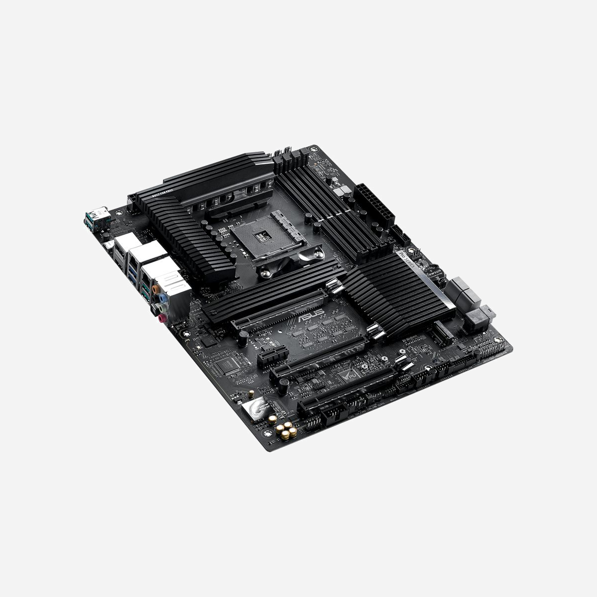 ASUS Pro WS X570-ACE : Carte mère ATX AMD X570 Socket AM4, DDR4, 128Go max, M.2, SATA III, PCIe 4.0, 2-Way SLI/3-Way CrossFireX, Realtek ALC S1200A - ASUS Pro WS X570-ACE. Fabricant de processeur: AMD, Socket de processeur (réceptable de processeur): Emplacement AM4, Processeurs compatibles: AMD Ryzen 2000 Series, AMD Ryzen 3000 Series. Types de mémoire pris en charge: DDR4-SDRAM, Mémoire interne maximale: 128 Go, Type de support (slot): DIMM. Interfaces de lecteur de stockage prises en charge: M.2, PCI Express 3.0, SATA III, Types de lecteurs de stockage pris en charge: HDD & SSD, Niveaux RAID: 0, 1, 10. Technologie de Traitement en parallèle: 2-Way SLI, 3-Way CrossFireX. Version HDMI: 1.4b