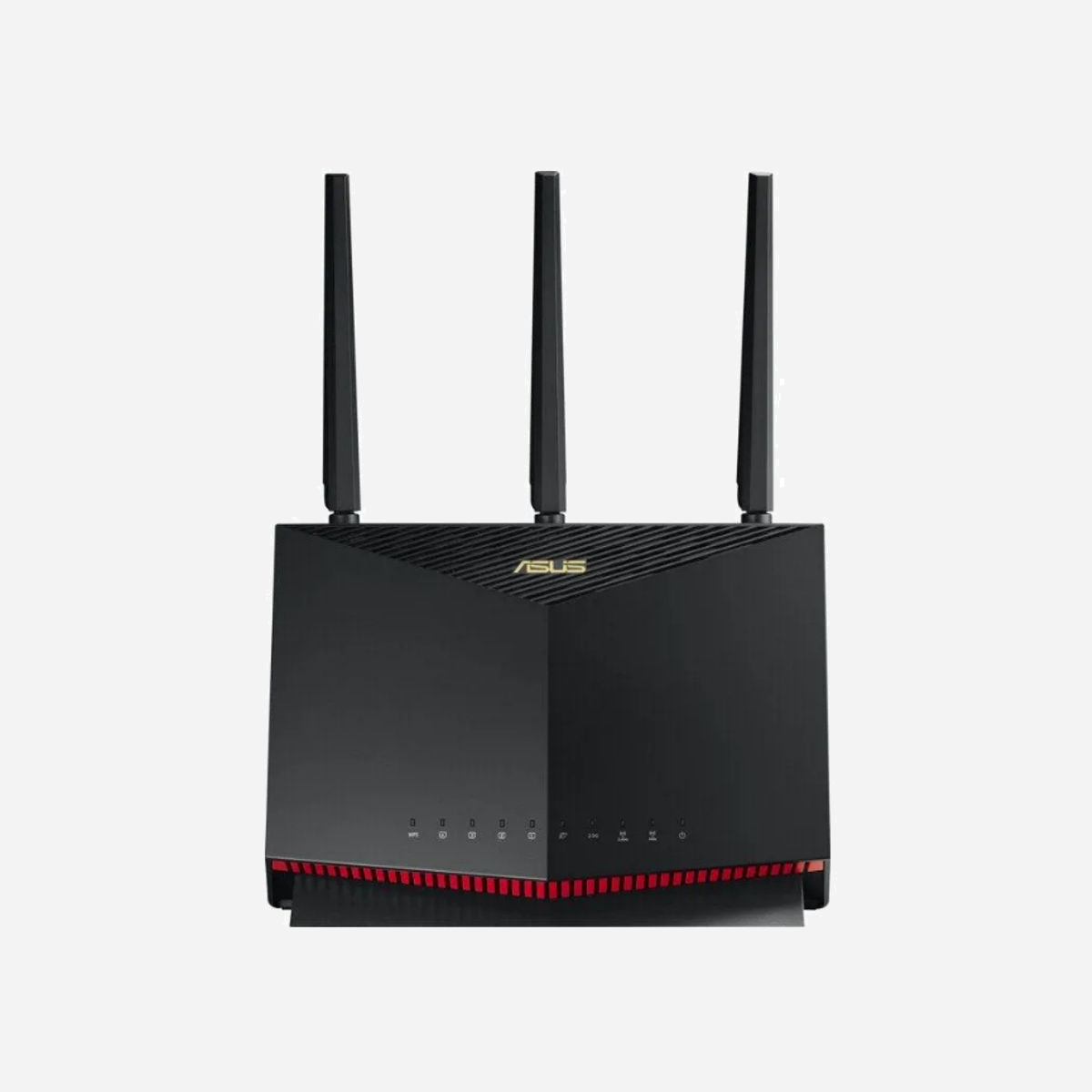 ASUS RT-AX86U Routeur WiFi 6 (802.11ax) Noir - Ethernet WAN, 6x RJ-45, 2x USB, IEEE 802.11a/b/g/n/ac/ax, WPS, Pare-feu, DHCP, Windows/macOS - ASUS RT-AX86U. Standards réseau: IEEE 802.11a, IEEE 802.11ac, IEEE 802.11ax, IEEE 802.11b, IEEE 802.11g, IEEE 802.11n. Couleur du produit: Noir, Voyants: LAN, Énergie, WAN, WLAN, WPS. Tension d'entrée AC: 110 - 240 V, Fréquence d'entrée AC: 50 - 60 Hz. Prise en charge du système d'exploitation Windows: Windows 10, Windows 7, Windows 8, Prise en charge du système d'exploitation Mac: Mac OS X 10.6 Snow Leopard, Mac OS X 10.7 Lion, Mac OS X 10.8 Mountain Lion. Largeur: 242 mm, Profondeur: 100 mm, Poids: 814,5 g