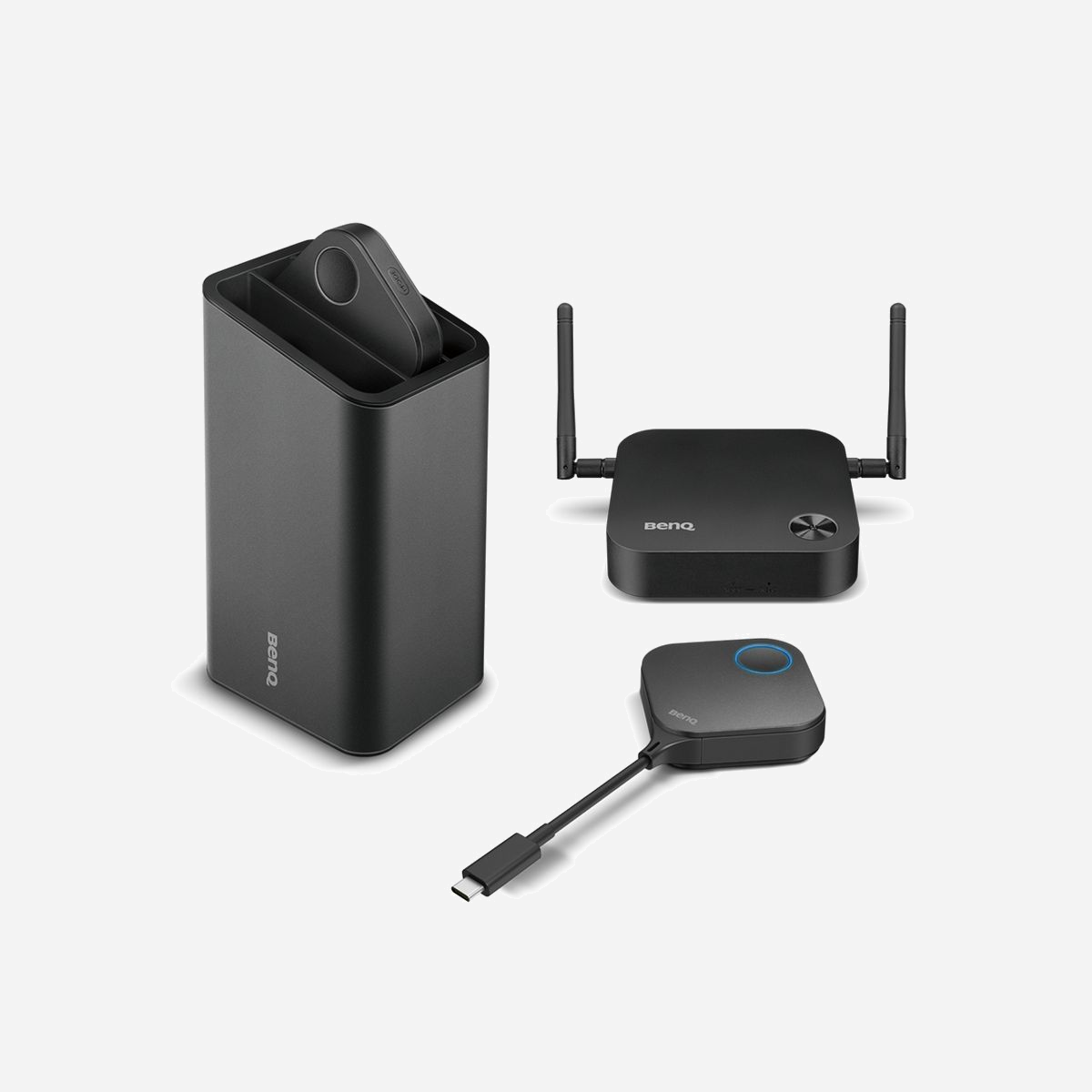 BenQ InstaShow WDC10C - Système de Présentation Sans Fil USB Type-C, Wi-Fi 5 (802.11ac) 867 Mbit/s, HDMI 1.4, Jusqu'à 16 Utilisateurs, Résolutions SVGA à FHD - BenQ InstaShow WDC10C. Couleur du produit: Noir. Résolutions graphiques prises en charge: 800 x 600 (SVGA), 1024 x 768 (XGA), 1280 x 1024 (SXGA), 1280 x 720 (HD 720), 1280 x 768, 1280 x..., Modes vidéo pris en charge: 720p, 1080p, Cadence maximale: 60 ips. Type d'antenne: Interne et externe. Standards wifi: Wi-Fi 5 (802.11ac), Taux maximum de transfert des données via le réseau local sans fil: 867 Mbit/s, Norme Wi-Fi: Wi-Fi 5 (802.11ac). Interface: USB Type-C