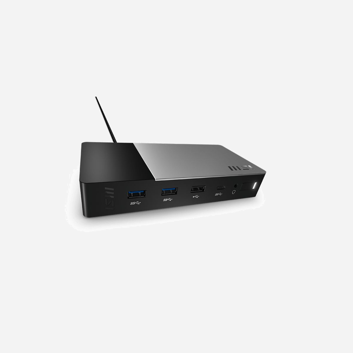 MSI Docking Station USB-C Gen2 - USB 3.2 Gen 2 Type-C, DisplayPort, HDMI, RJ-45, USB 2.0/3.2 - Gigabit Ethernet - Alimentation 150W - 165x80x30mm - MSI USB-C Docking Station Gen 2. Interface de l'hôte: USB 3.2 Gen 2 (3.1 Gen 2) Type-C, Interfaces Hub: DisplayPort, HDMI, RJ-45, USB 2.0, USB 3.2 Gen 2 (3.1 Gen 2) Type-A, USB 3.2 Gen 2 (3.1 Gen 2).... Couleur du produit: Noir. Type d'interface Ethernet: Gigabit Ethernet, LAN Ethernet : taux de transfert des données: 10,100,1000 Mbit/s. Type d'alimentation d'énergie: Secteur, Consommation électrique typique: 150 W. Largeur: 165 mm, Profondeur: 80 mm, Hauteur: 30 mm