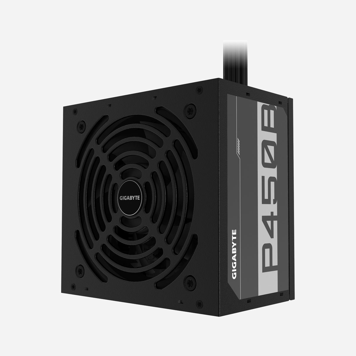 GIGABYTE P450B - Alimentation ATX 450W 80 PLUS Bronze - Connecteur 20+4 Pin, 6x SATA, 2x PCI-E (6+2), PFC Actif, Ventilateur 120mm - GIGABYTE P450B. Puissance totale: 450 W, Tension d'entrée AC: 100 - 240 V, Fréquence d'entrée AC: 50 - 60 Hz. Connecteur de la carte mère: 20+4 pin ATX, Longueur de câble d'alimentation de carte-mère: 55 cm, Longueur du câble d'alimentation SATA: 500 mm. Utilité: PC, Facteur de forme de l'unité d'alimentation: ATX, Certification 80 PLUS: 80 PLUS Bronze. Couleur du produit: Noir, Type de refroidissement: Actif, Diamètre du ventilateur: 12 cm. Largeur: 150 mm, Profondeur: 140 mm, Hauteur: 86 mm