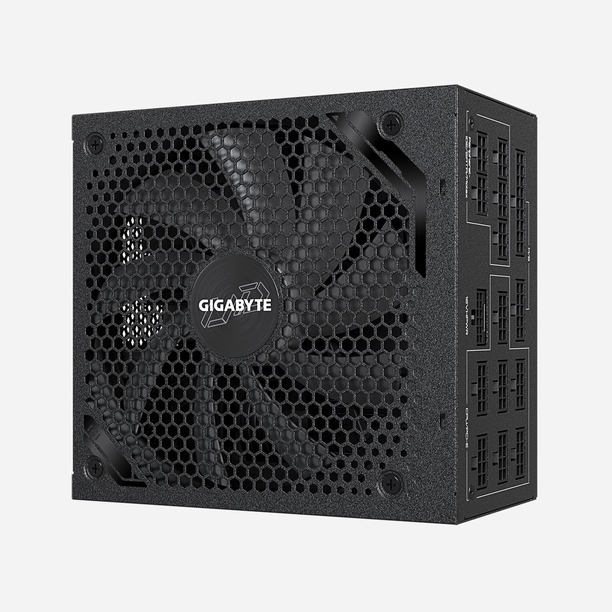 GIGABYTE UD1300GM PG5 Alimentation 1300W ATX 20+4 pin, Certification 80 PLUS Gold, PFC Actif, Ventilateur 12cm, Protection OVP/OPP/SCP/UVP/OCP/OTP - GIGABYTE UD1300GM PG5. Puissance totale: 1300 W, Tension d'entrée AC: 100 - 240 V, Fréquence d'entrée AC: 50 - 60 Hz. Connecteur de la carte mère: 20+4 pin ATX, Longueur de câble d'alimentation de carte-mère: 61 cm, Longueur du câble d'alimentation SATA: 150,600 mm. Utilité: PC, Facteur de forme de l'unité d'alimentation: ATX, Certification 80 PLUS: 80 PLUS Gold. Couleur du produit: Noir, Type de refroidissement: Actif, Diamètre du ventilateur: 12 cm. Câbles inclus: UC, PATA, Peripheral (Molex), SATA