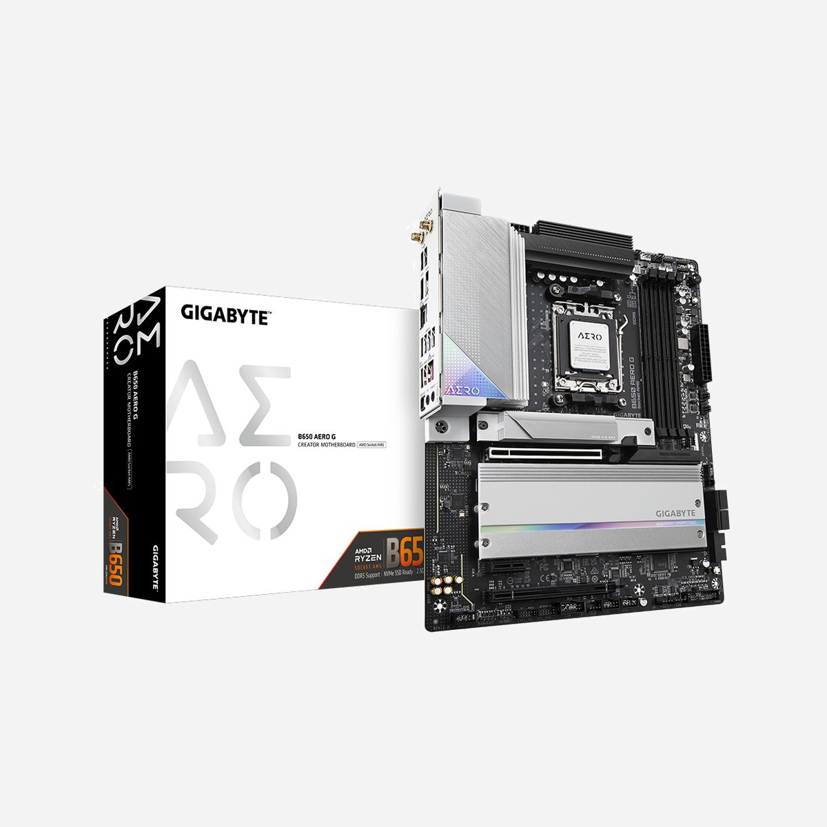 GIGABYTE B650 AERO G Carte mère AMD AM5 Ryzen 9000/8000/7000 DDR5 jusqu'à 8000MHz (OC) 3x M.2 PCIe (1x 5.0, 2x 4.0) LAN 2.5GbE WIFI 6E - Améliorez votre expérience informatique avec les séries de cartes mères renommées de GIGABYTE : AORUS, AERO et GIGABYTE. Dotées de designs innovants et de fonctionnalités avancées, ces cartes offrent des performances et une fiabilité exceptionnelles. Que vous soyez un joueur, un créateur de contenu ou un professionnel, nos séries répondent à vos besoins, en garantissant une qualité sans compromis et une technologie de pointe.